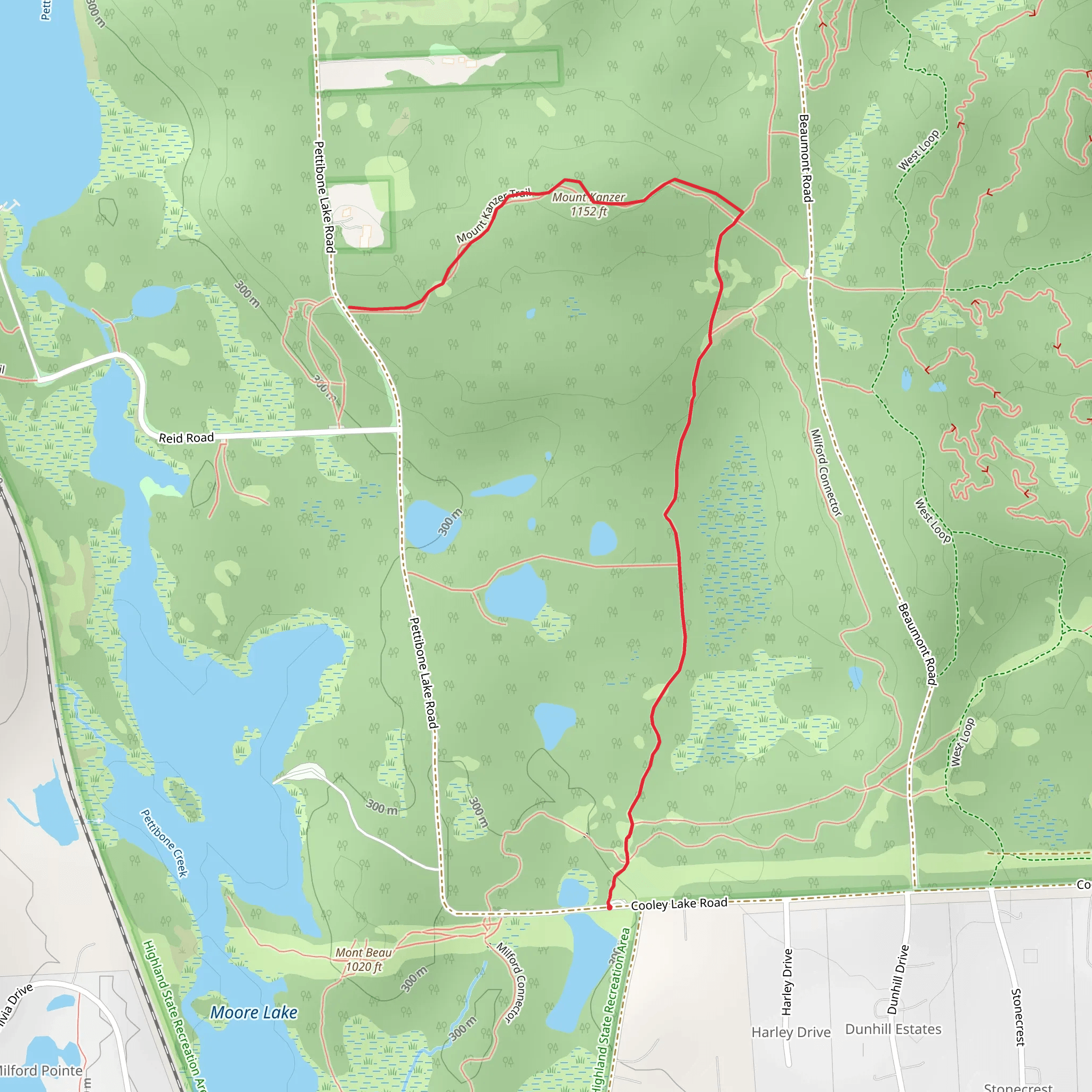 Mount Kanzer via Cooley Lake Road mobile static map