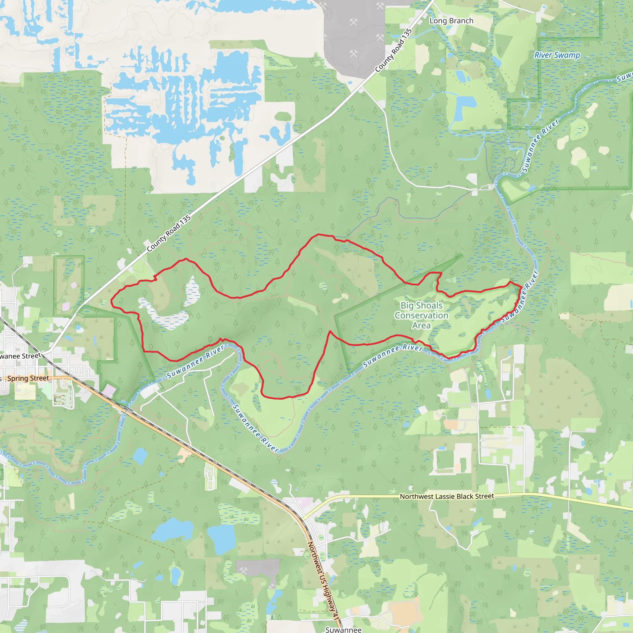 Big Shoals State Park Loop mobile static map