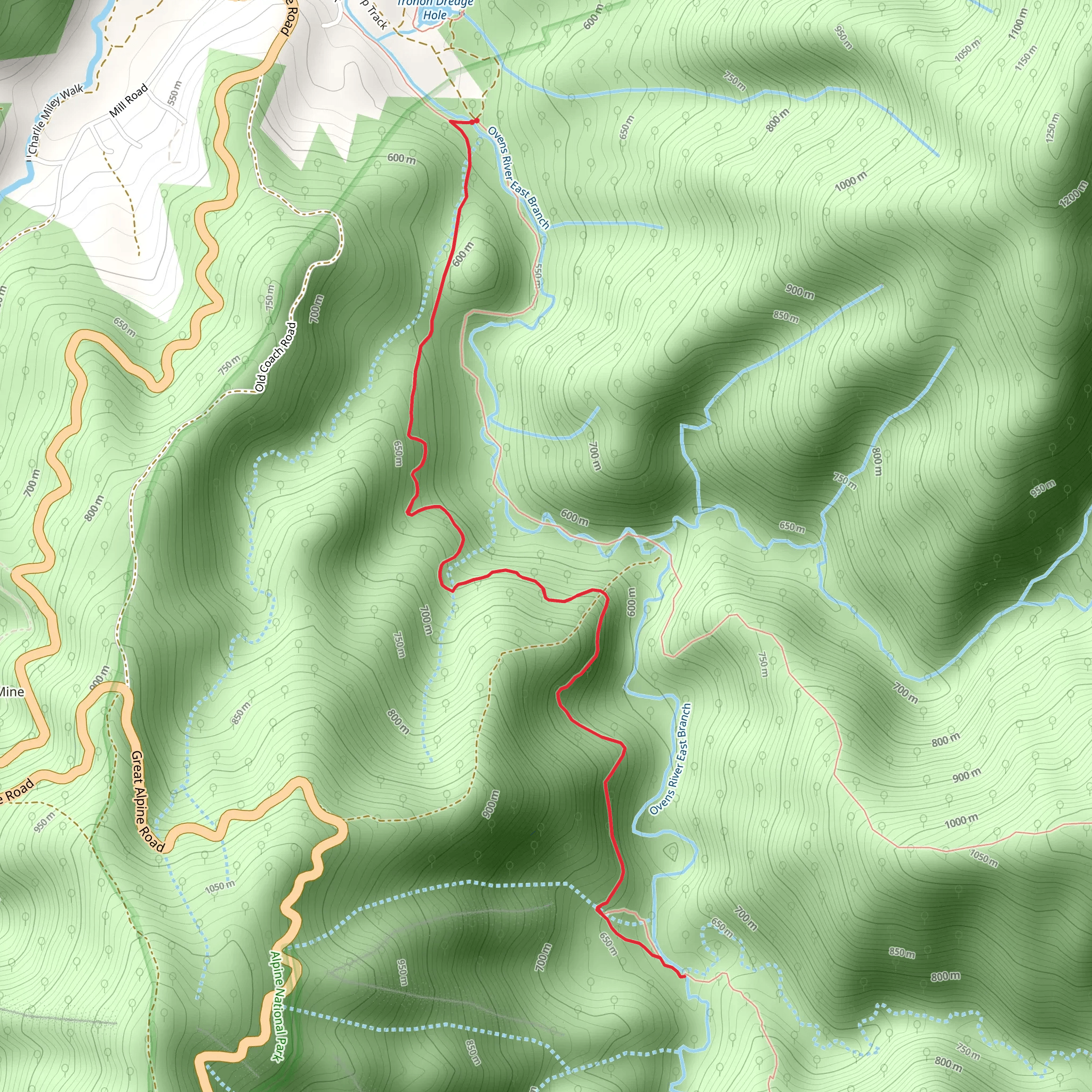 Washington Creek via Bon Accord Track mobile static map