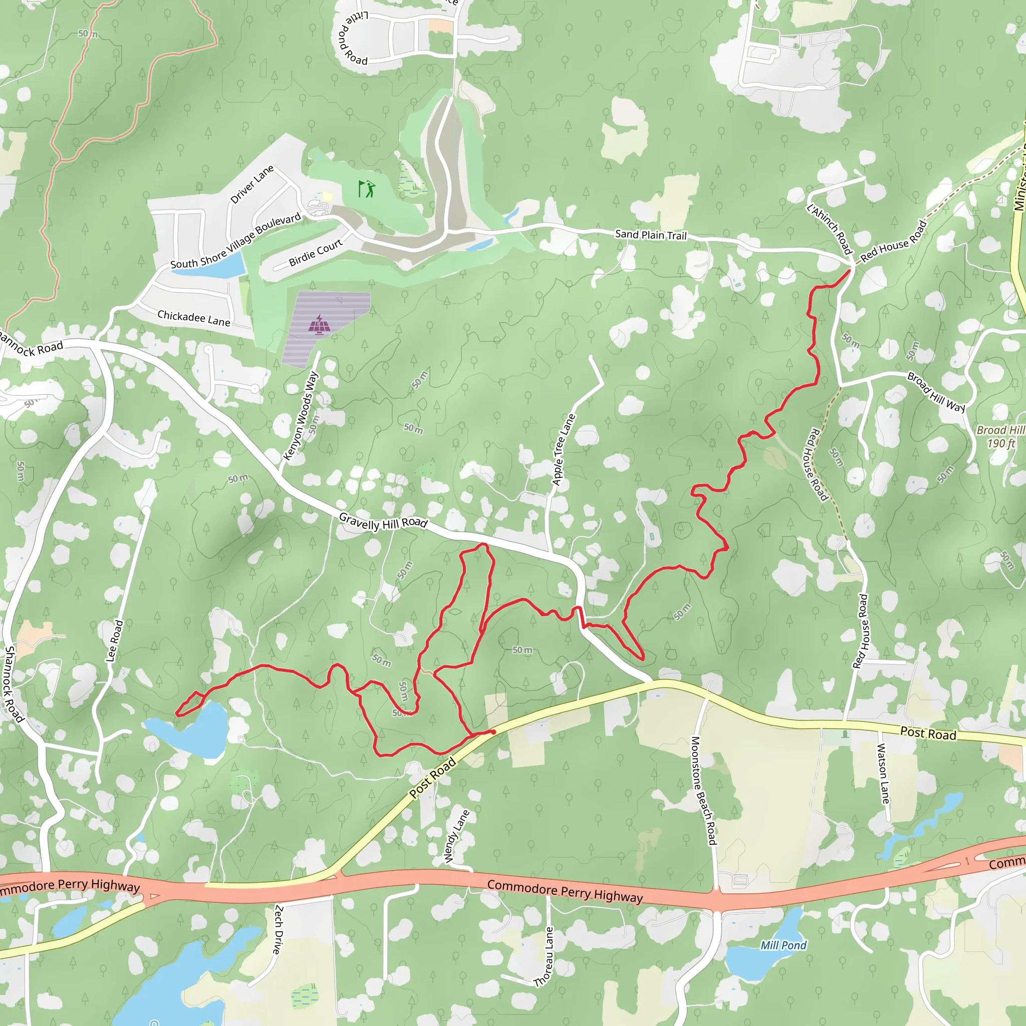 Green, Red and Blue - Post Road mobile static map