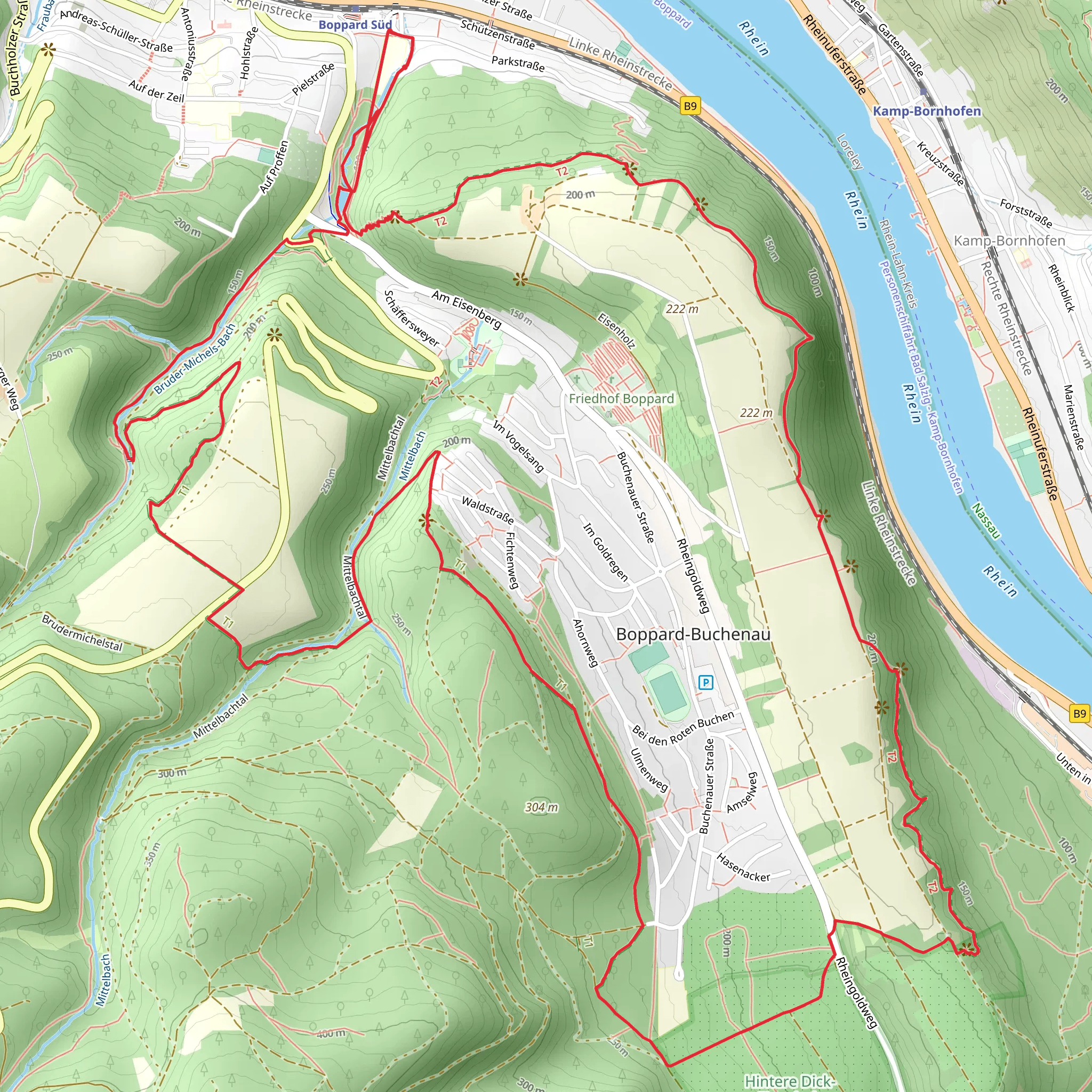 Marienbergteich, Pützblick, Brudermichelstal and Burgenblick Loop mobile static map