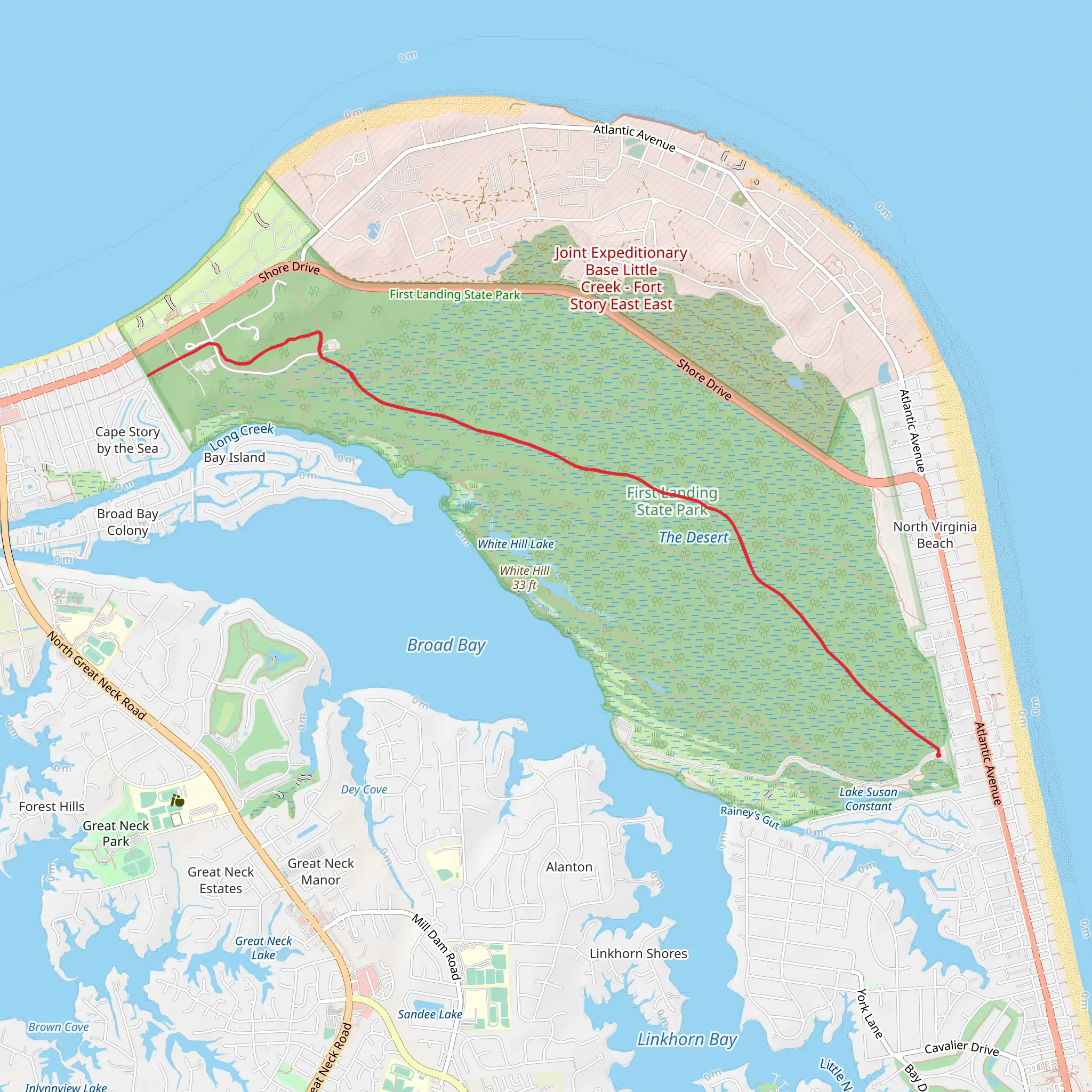 Cape Henry Trail - Short mobile static map