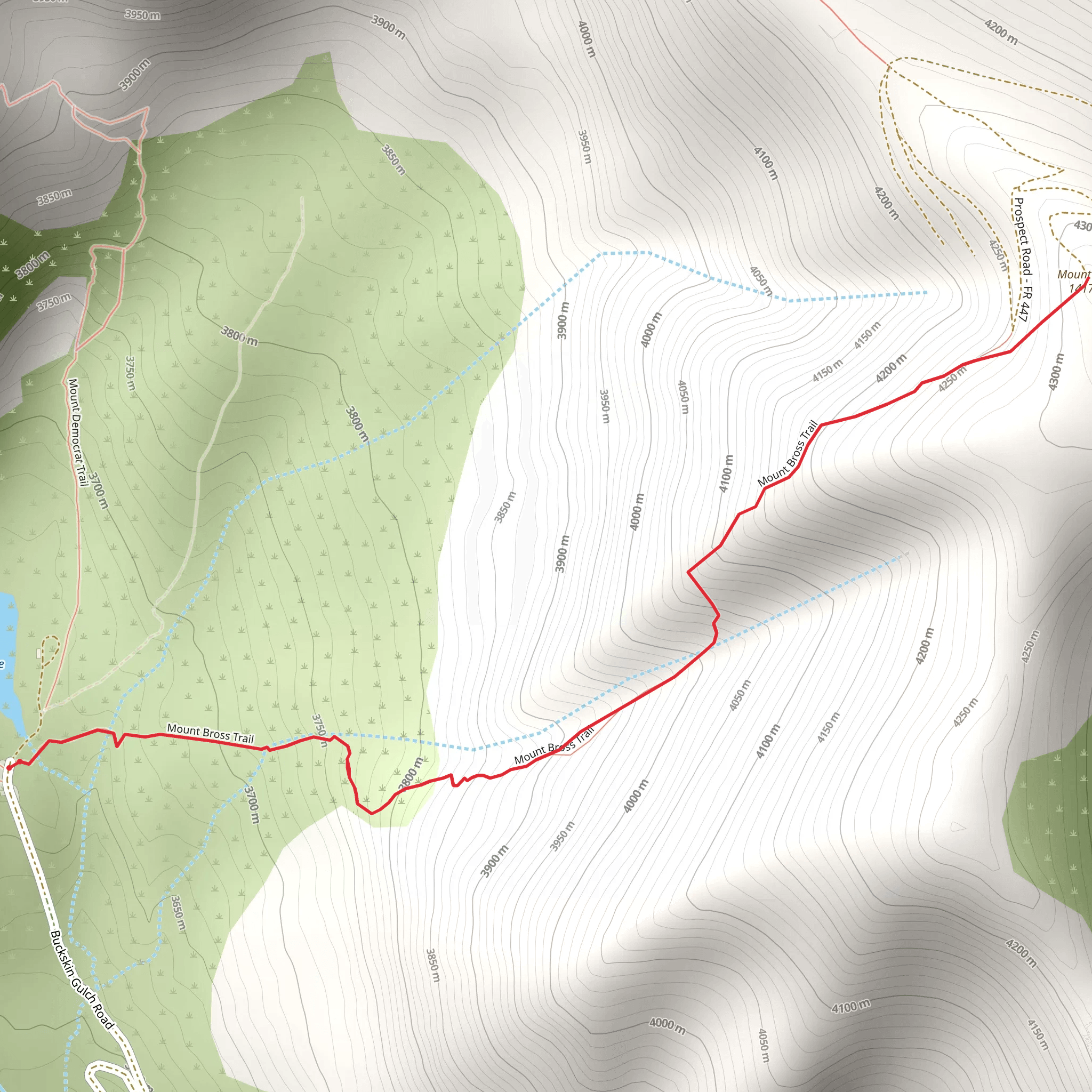 Mount Bross Trail mobile static map