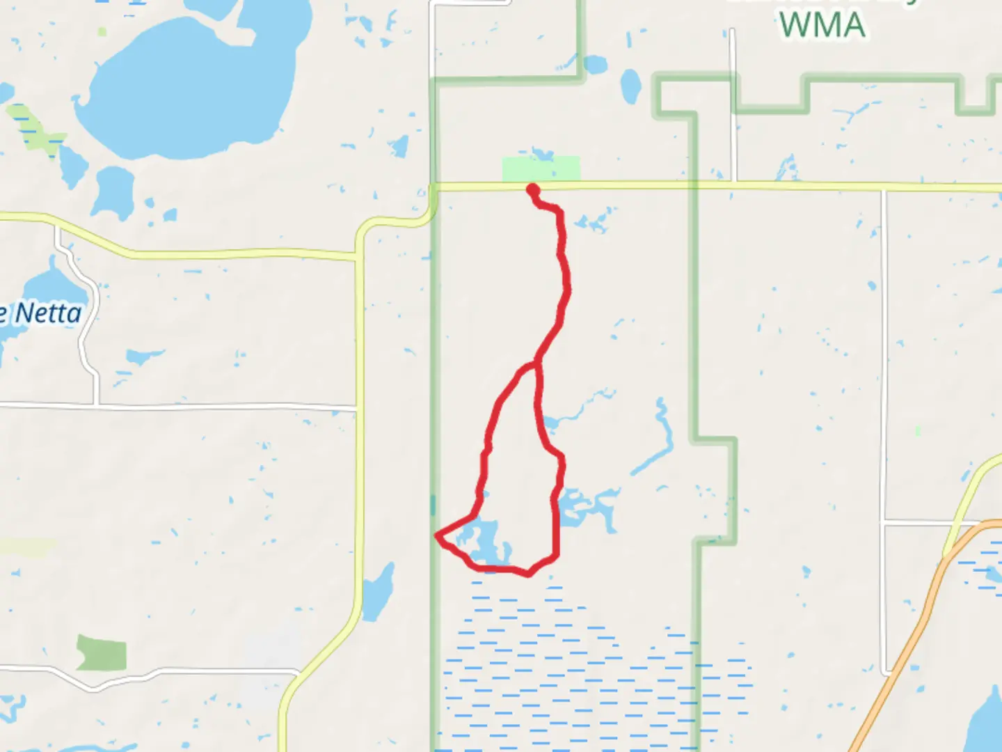 An image depicting the trail Carlos Avery State Wildlife Management Area Loop - South and its surrounding area.
