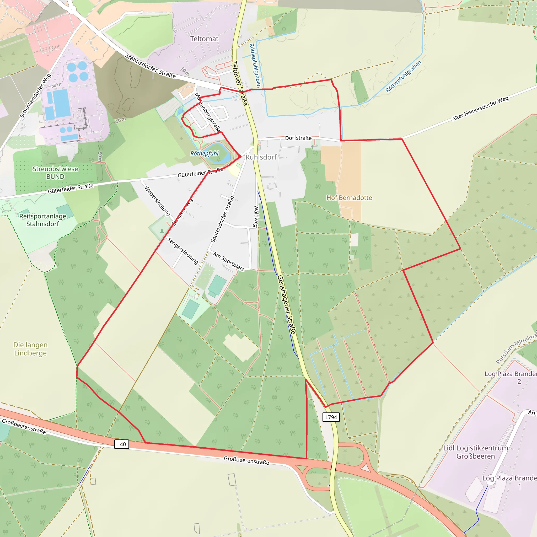 Ruhlsdorf Loop mobile static map