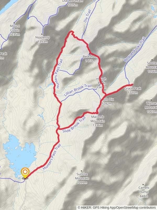 Beck-horn and Macomb Mountain Loop via Hunters Pass Trail mobile static map