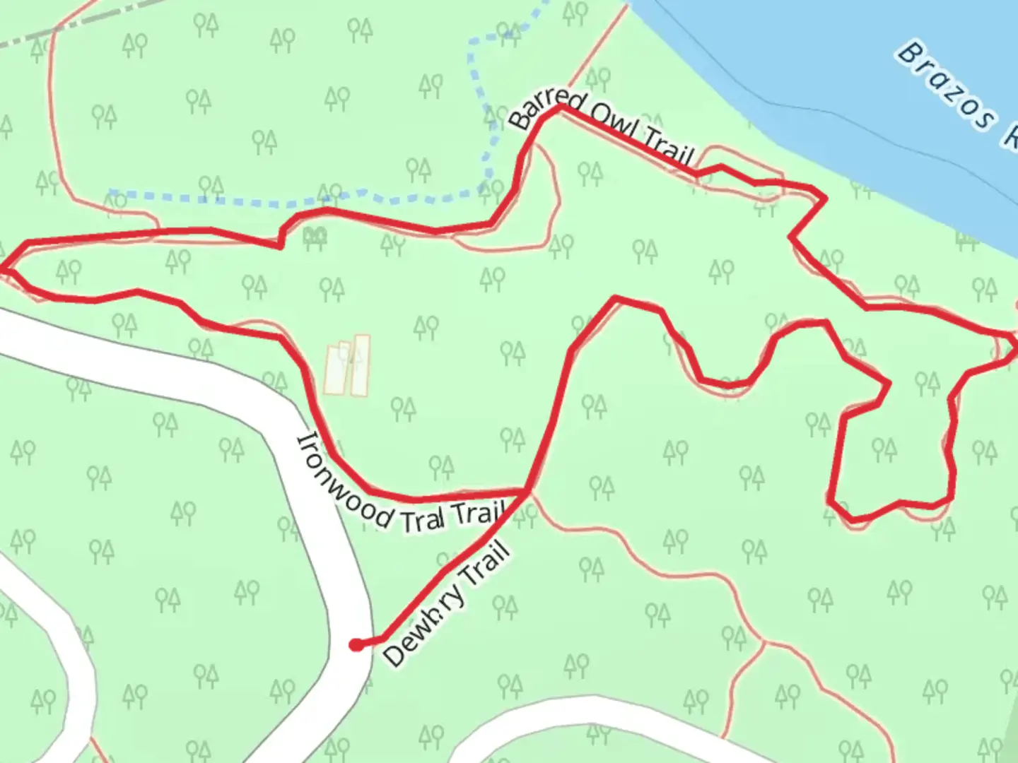 An image depicting the trail Barred Owl Loop Trail and its surrounding area.