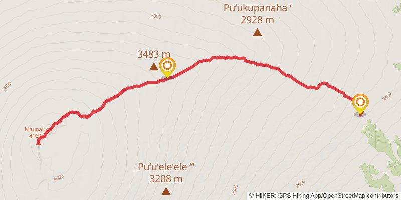 Mauna Loa Trail stage 3 Map
