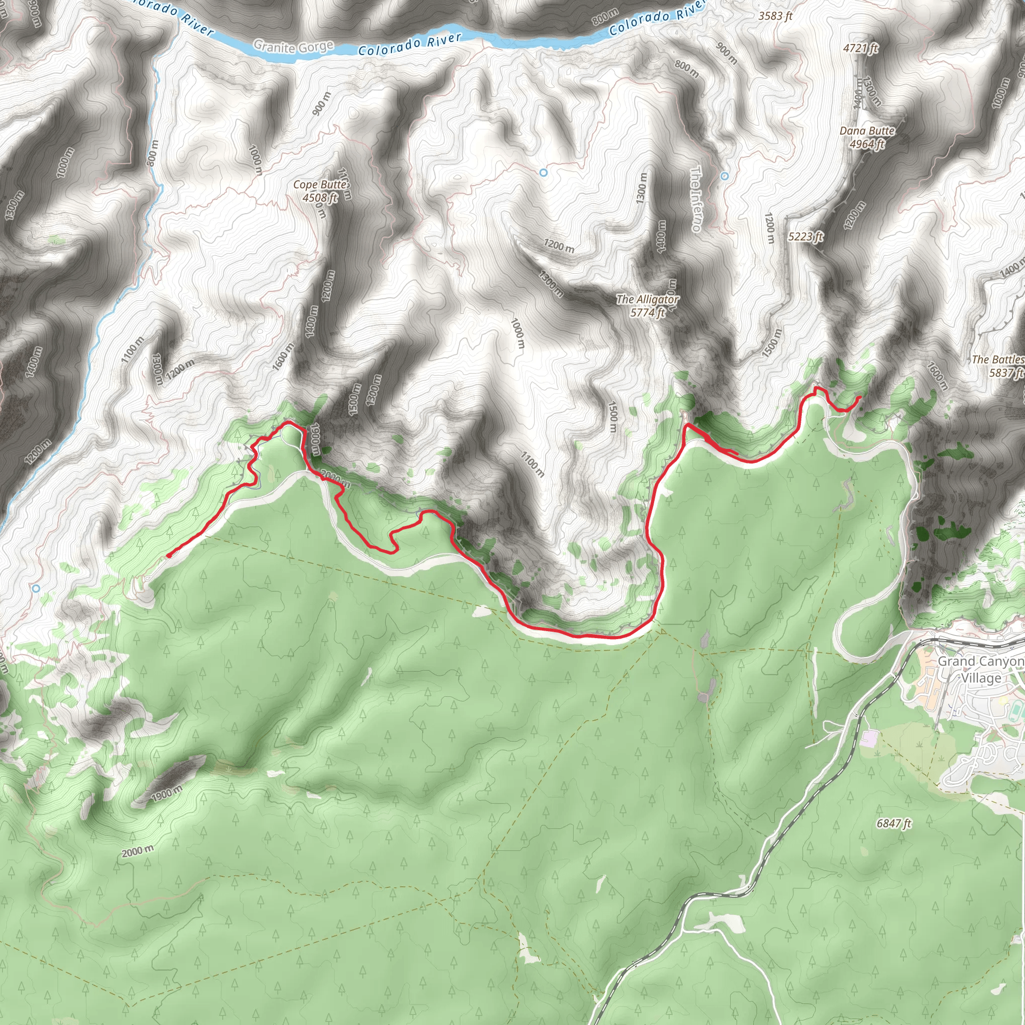 Powell Point via West Rim Trail mobile static map