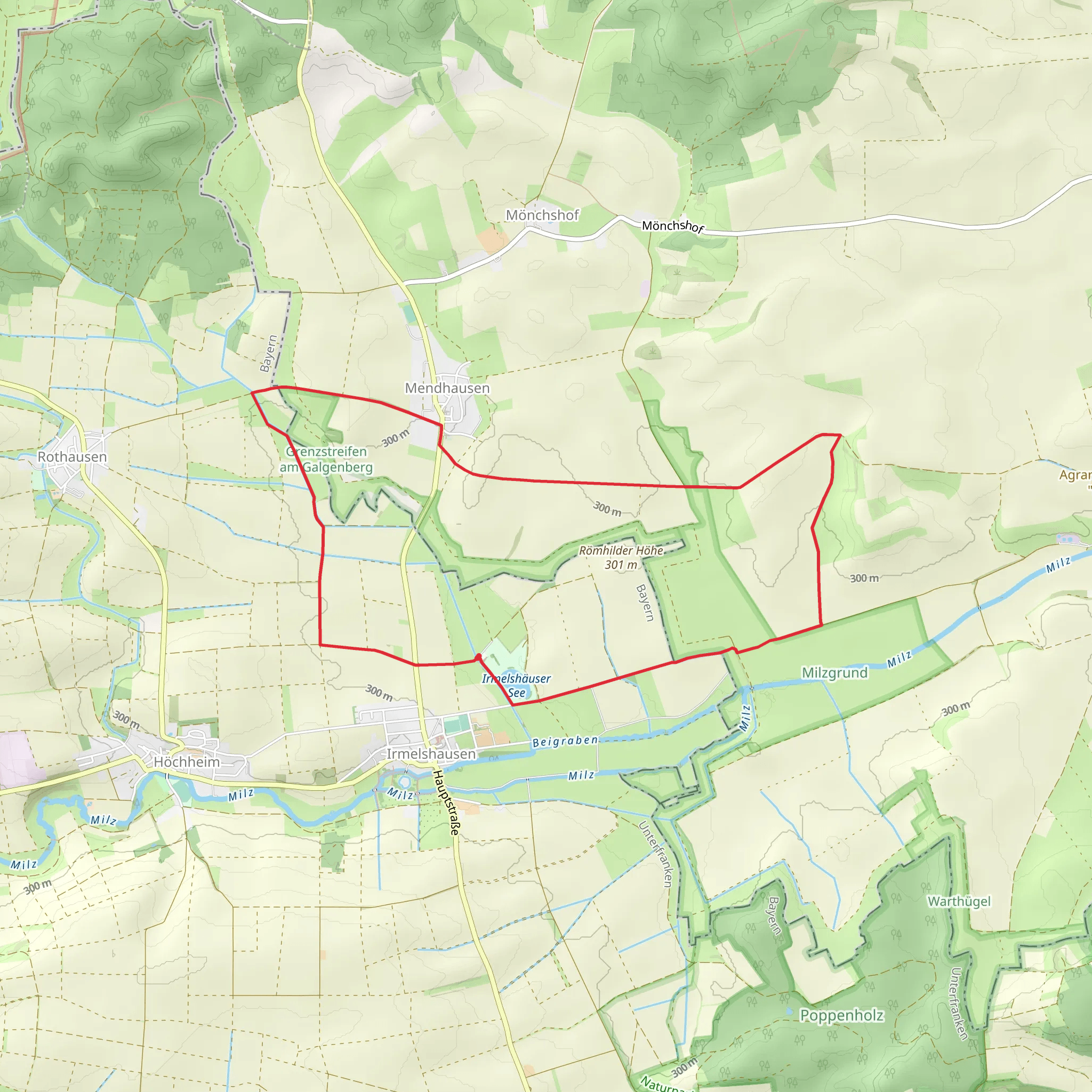 Irmelshäuser See and Milzgrund Loop mobile static map