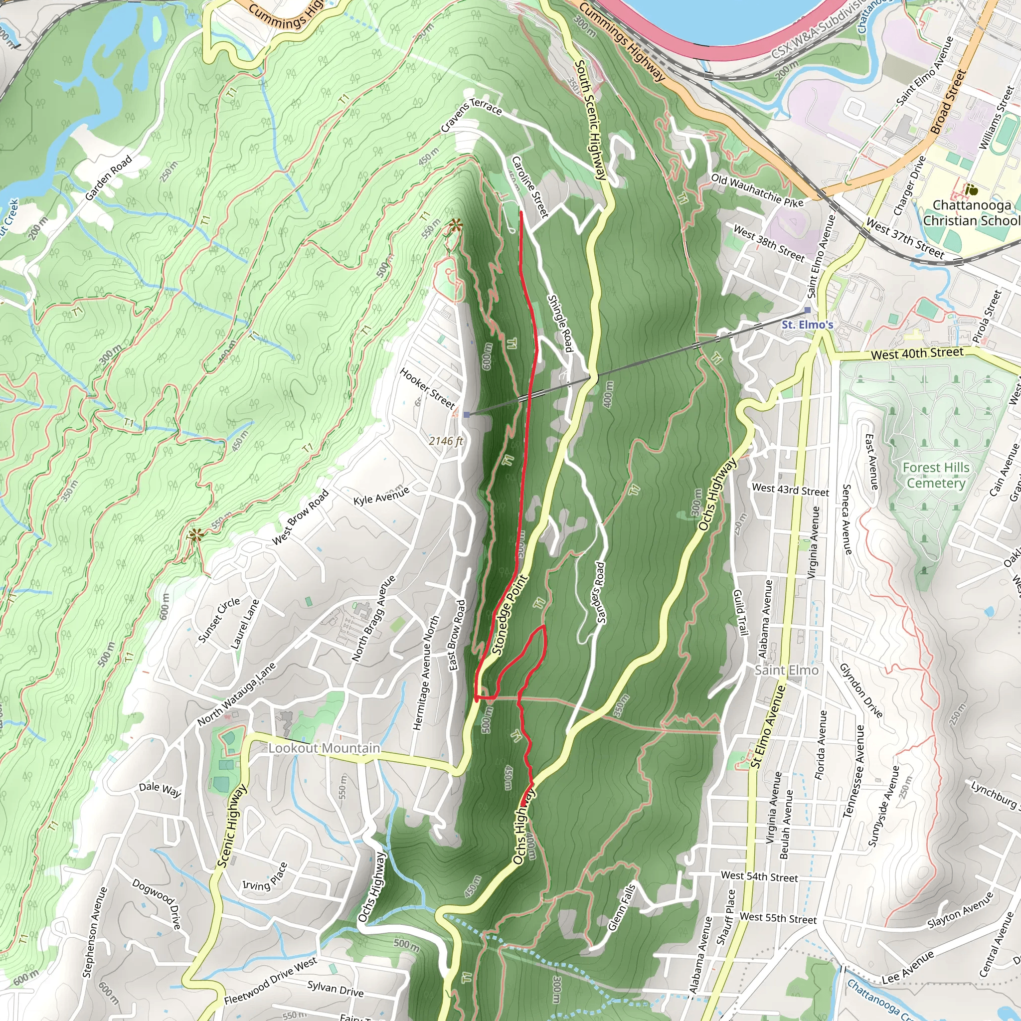 Shingle and Hardy Trail mobile static map