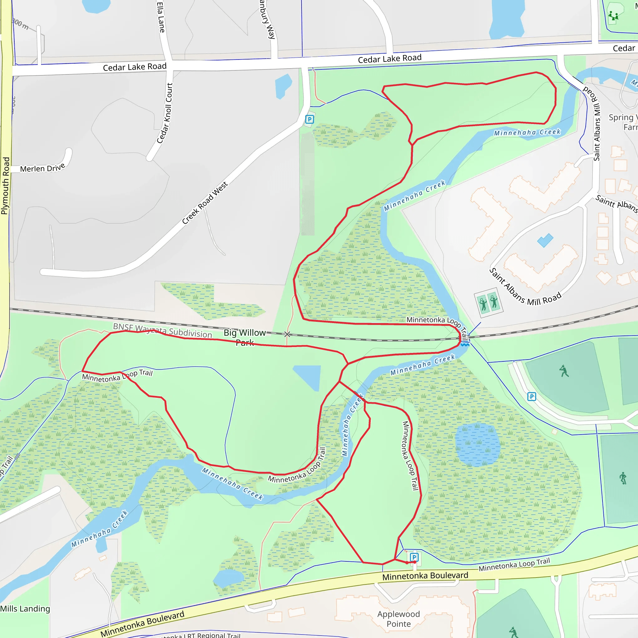 Minnetonka Loop Trail mobile static map