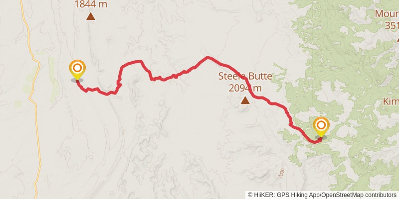 American Discovery Trail North Route stage 294 Map