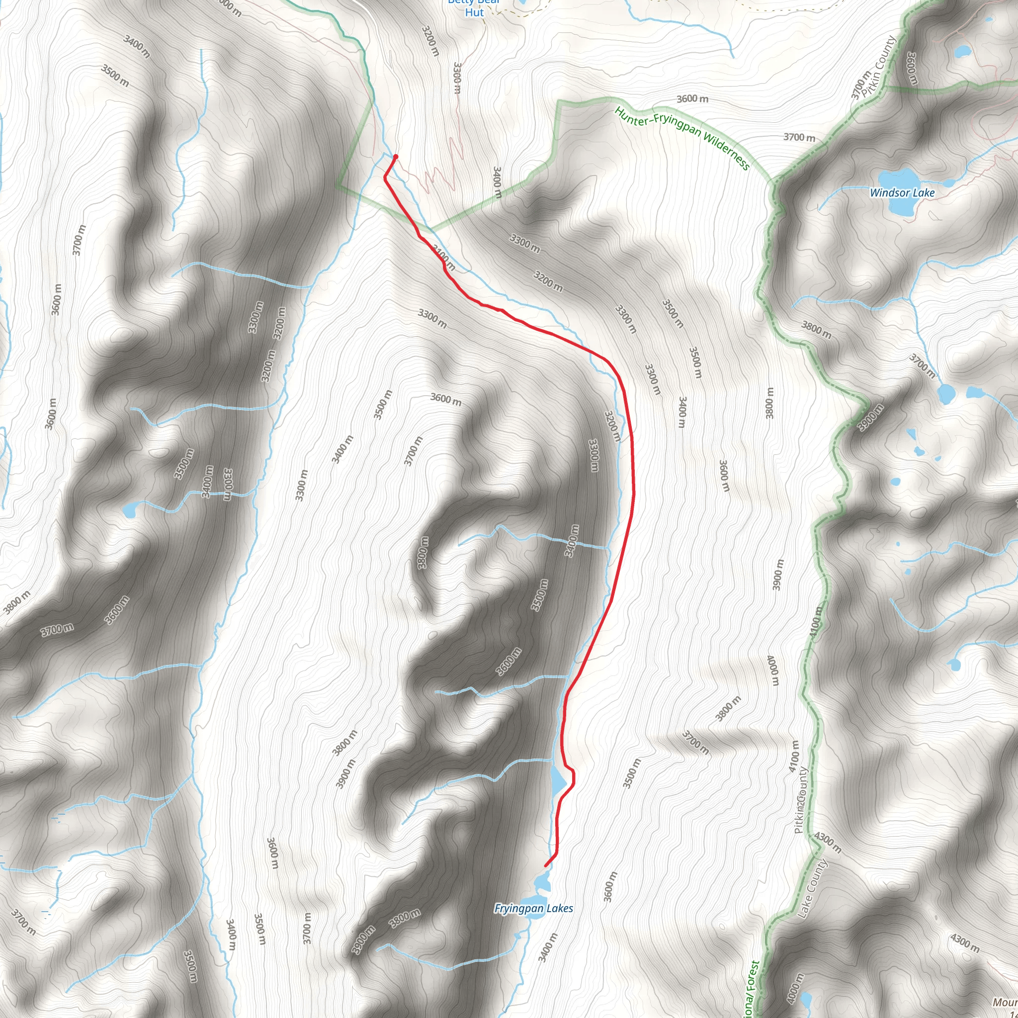 Frying Pan Lakes mobile static map