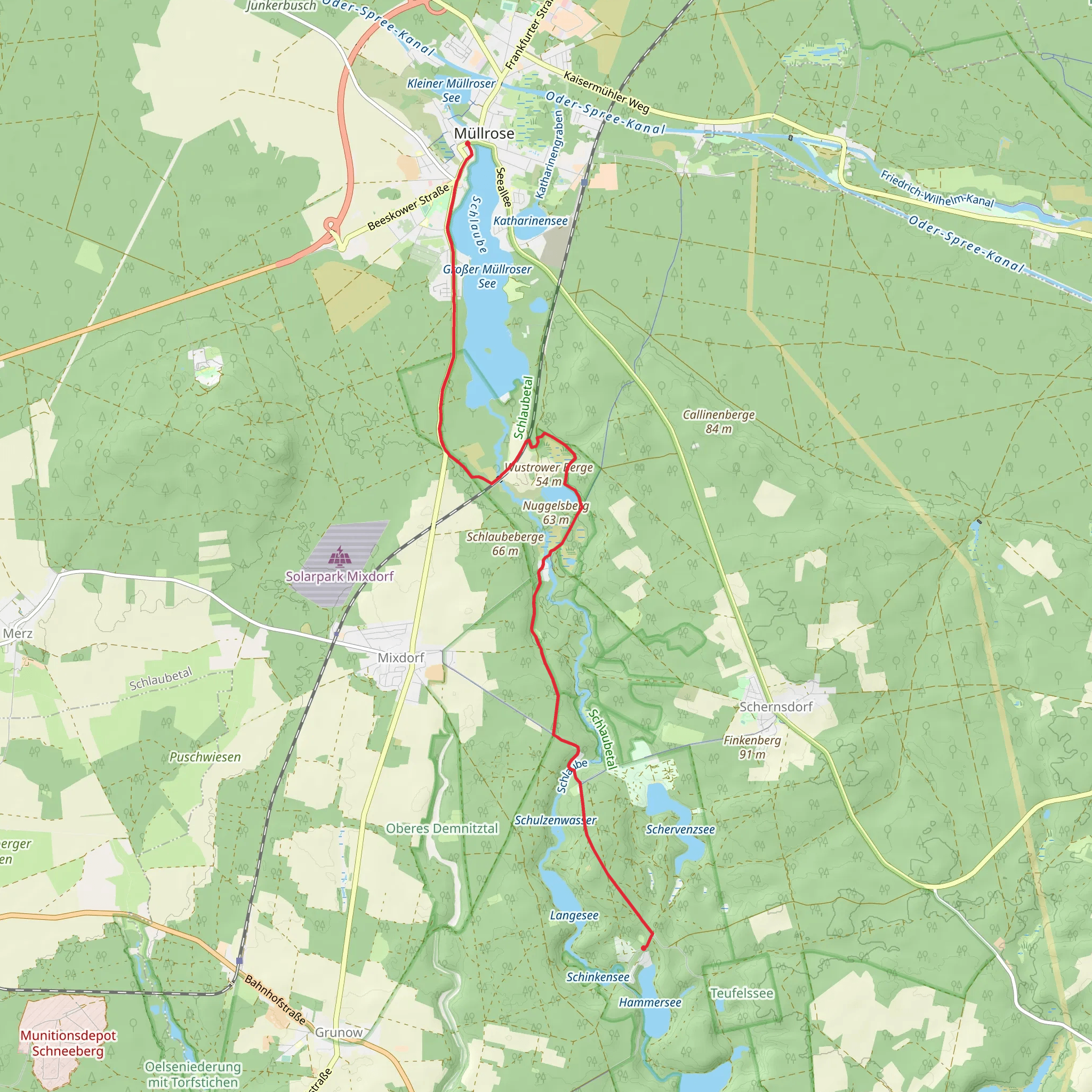 Belenzsee and Grosser Muellroser See mobile static map