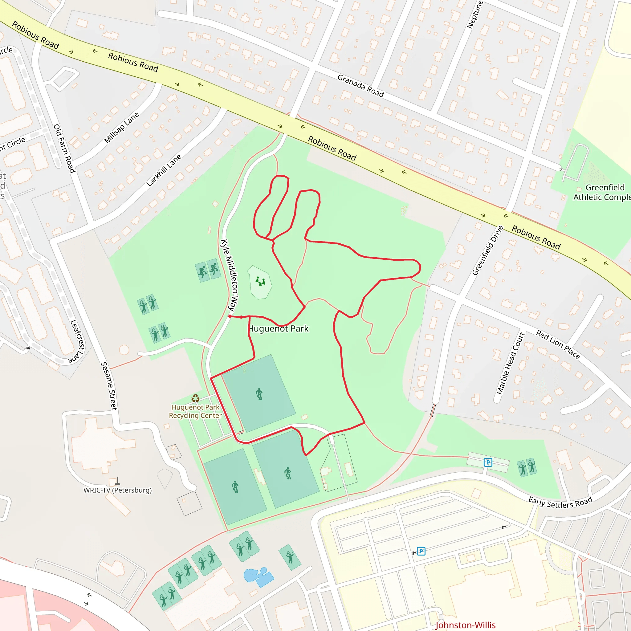 Huguenot Park Loop mobile static map
