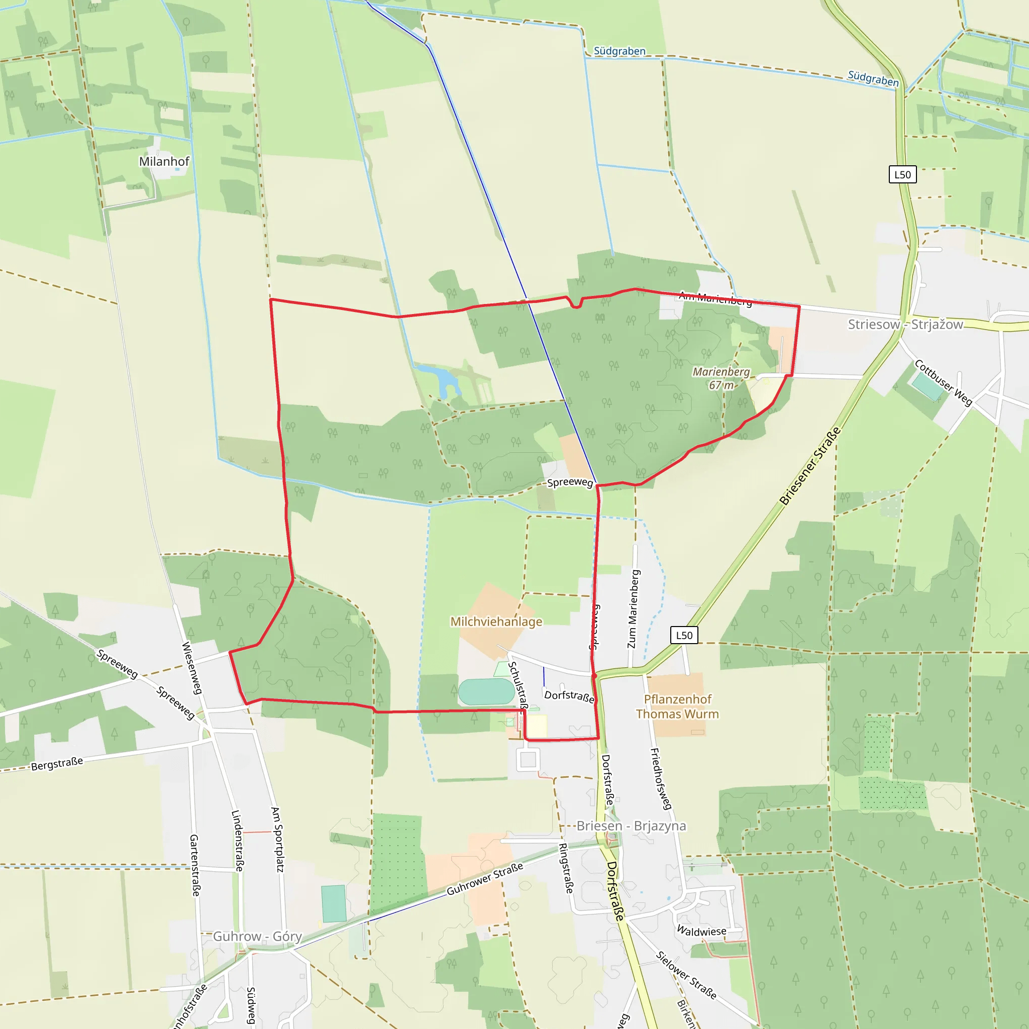 Rundwanderweg Marienberge mobile static map