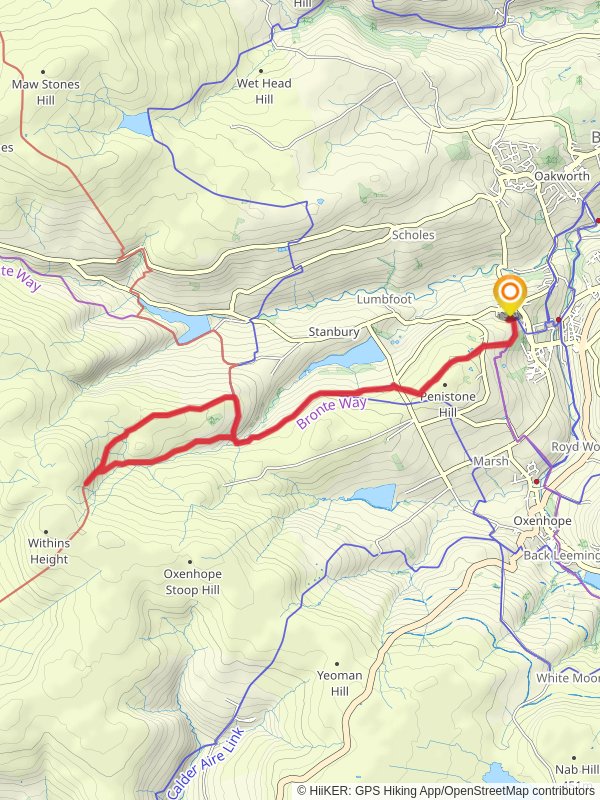 Bronte Waterfall and Top Withens Walk mobile static map