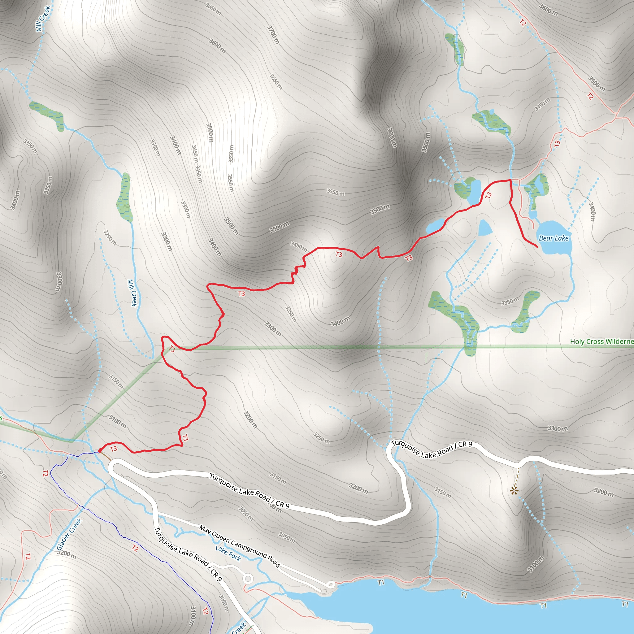 Bear Lake via CDT mobile static map