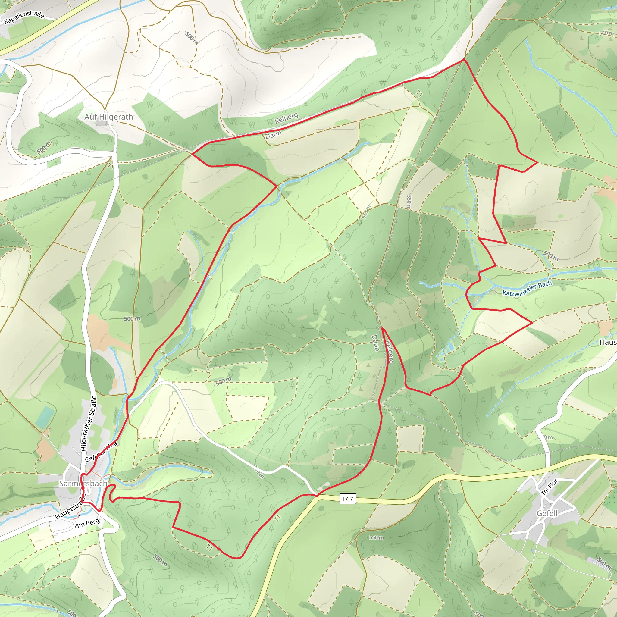 Auf Schloscheid, Hohlenseifen and Afelskreuz Loop - Sarmersbach mobile static map