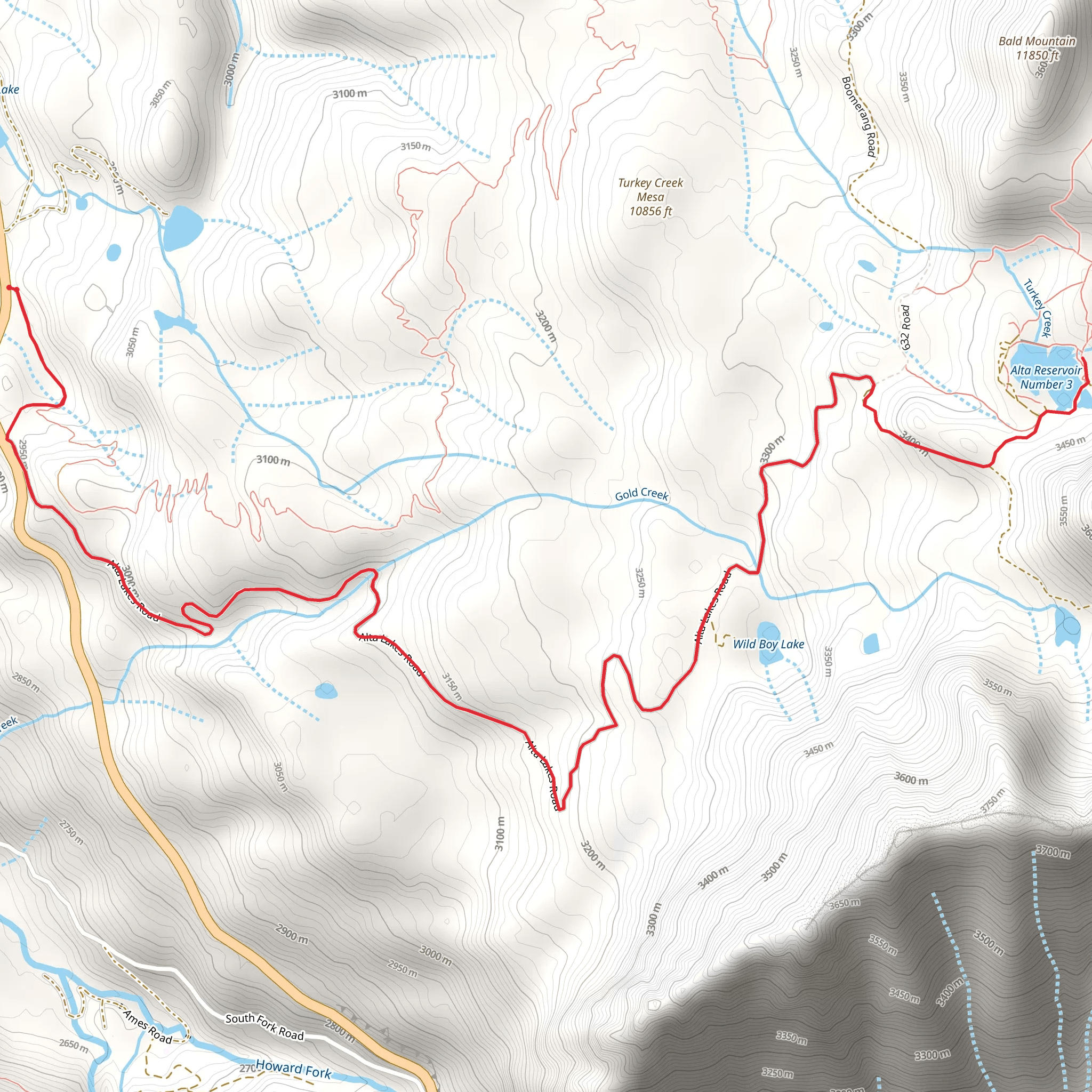 Middle Alta Lake mobile static map