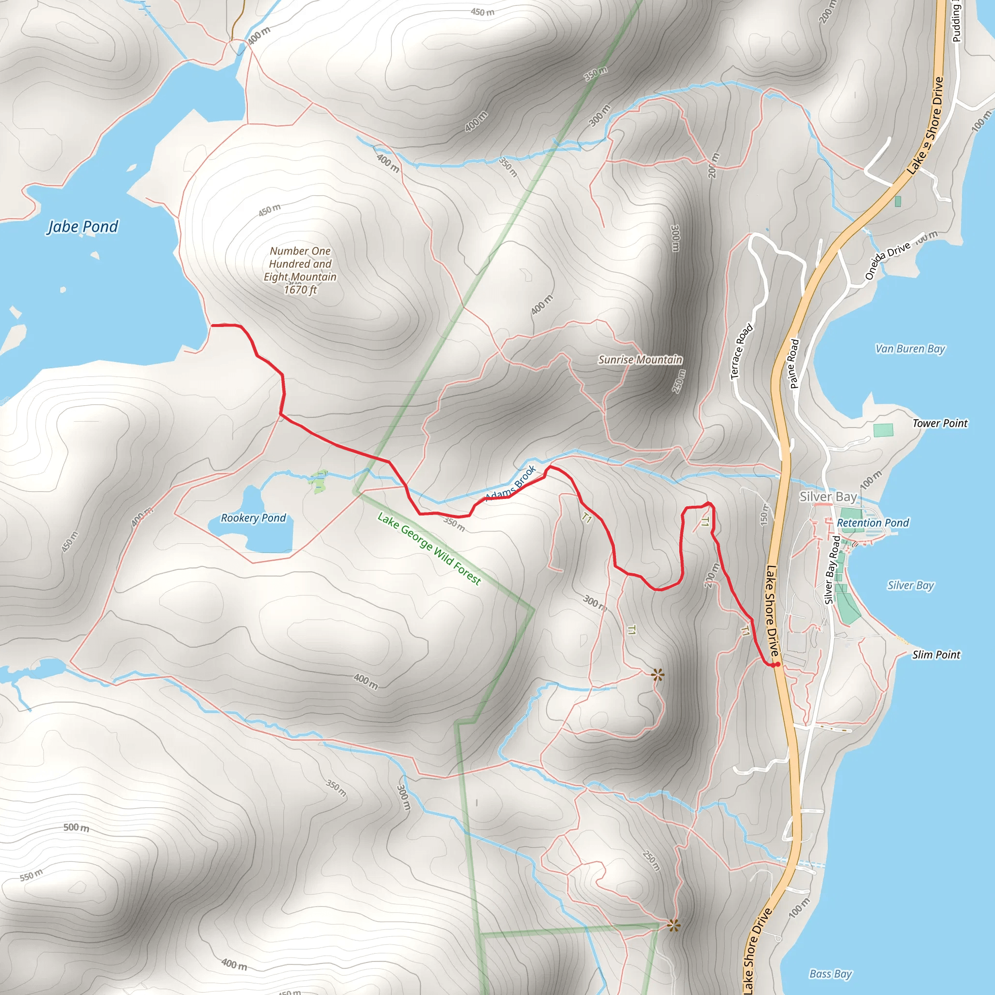 Jabe Pond Trail From Silver Bay mobile static map