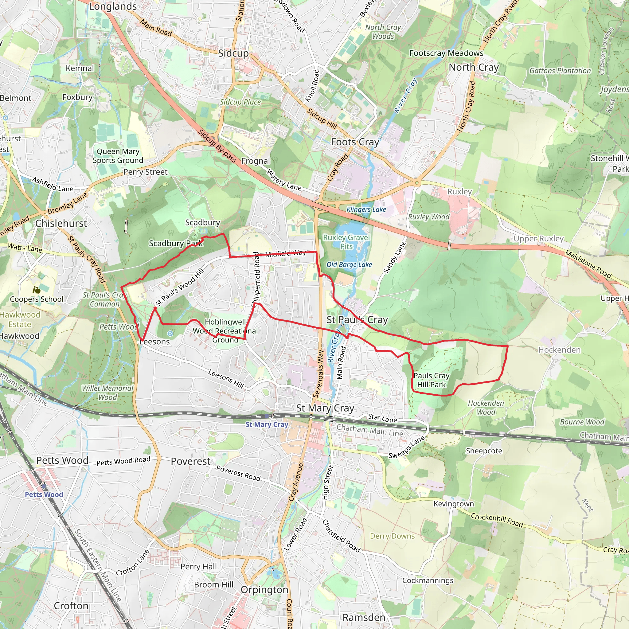 St Pauls Cray mobile static map