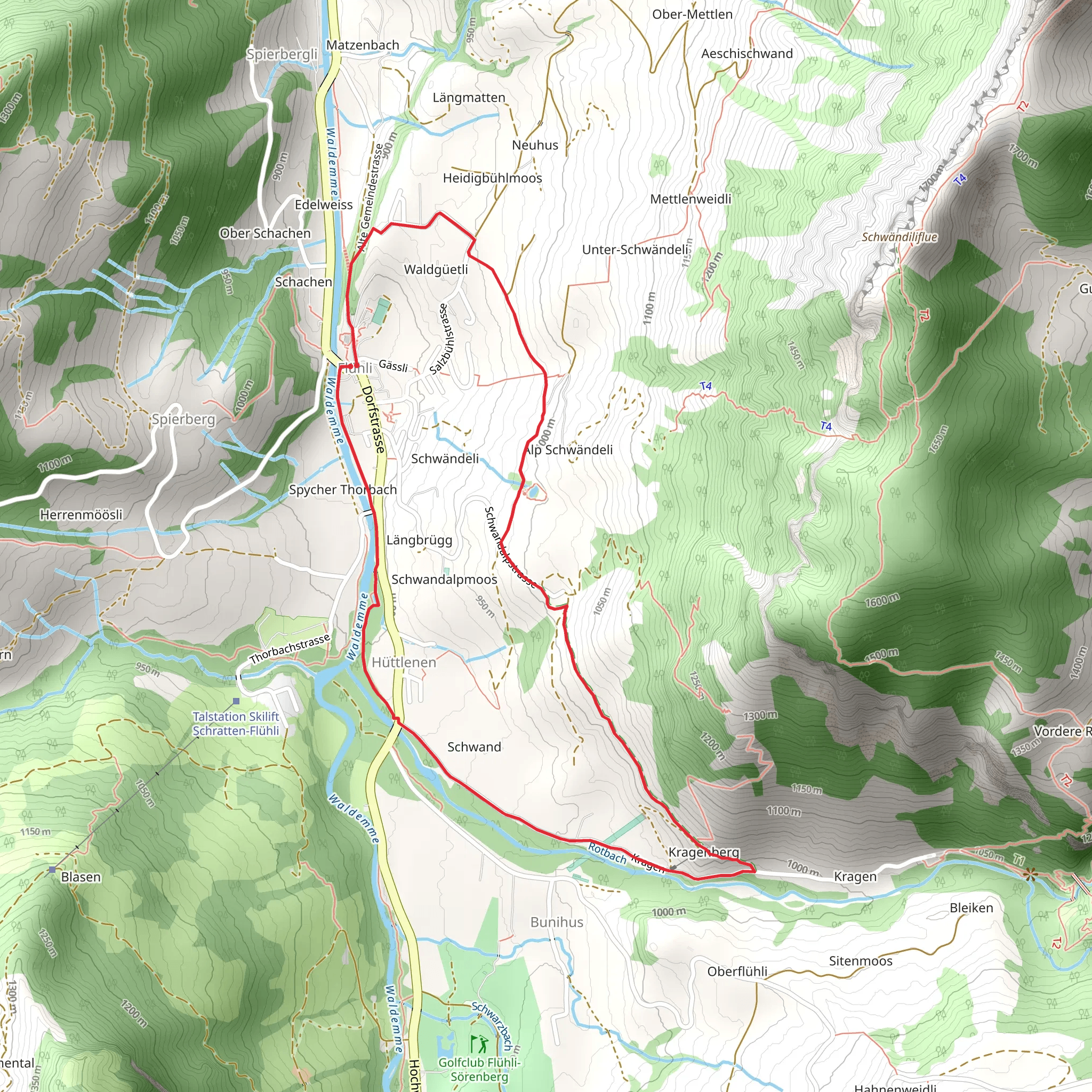 Flühli - Chessiloch Waterfall mobile static map