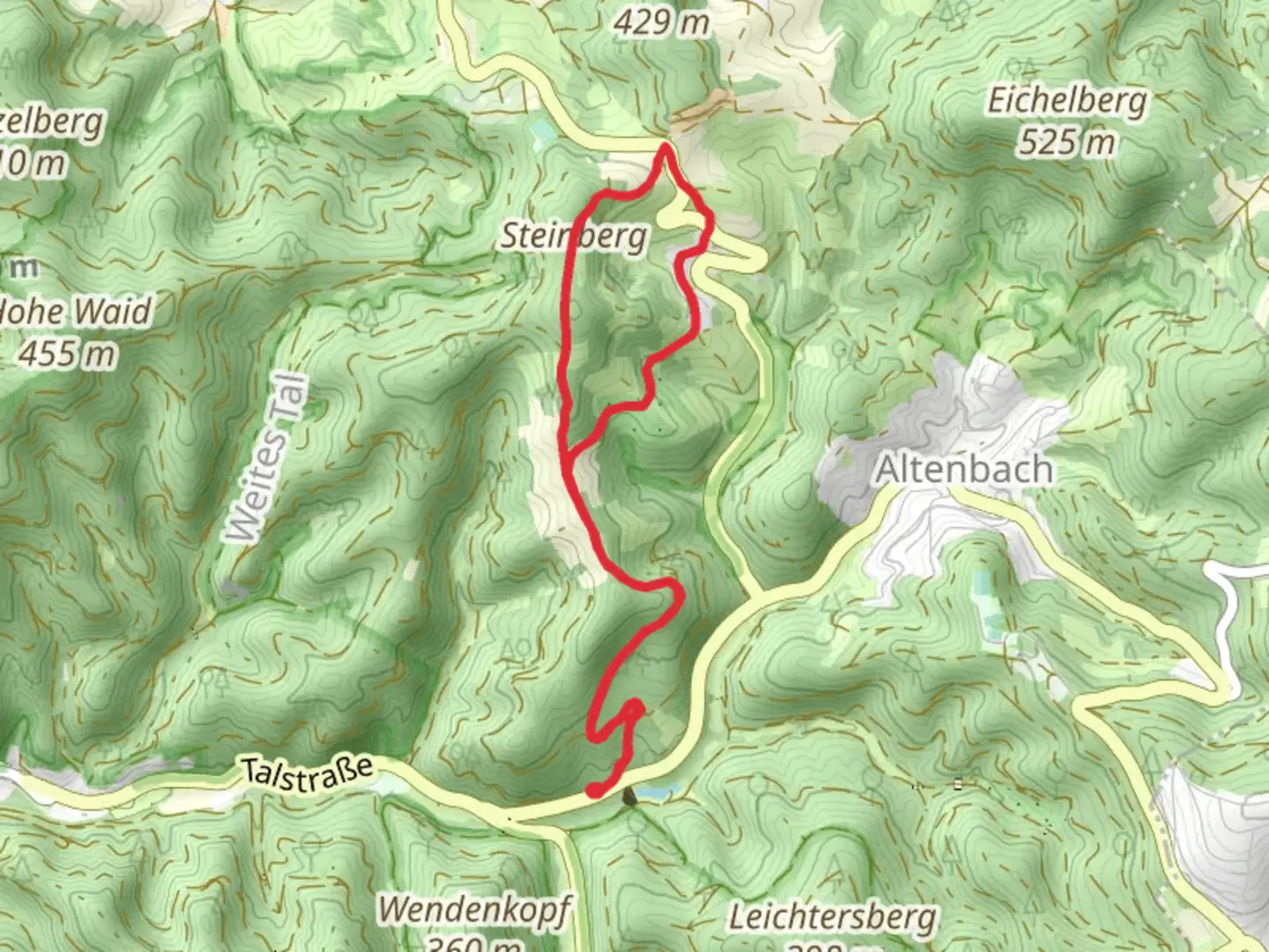 An image depicting the trail Ursenbach Loop via Schafpferch Alter and its surrounding area.