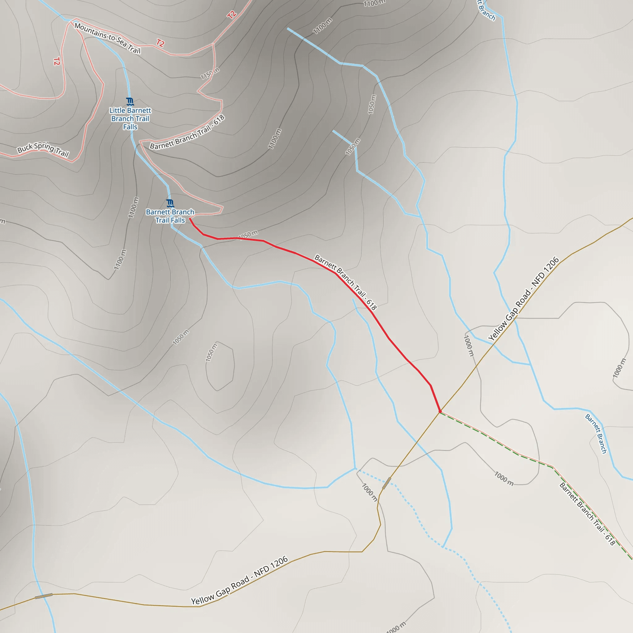 Barnett Branch Trail - Short mobile static map
