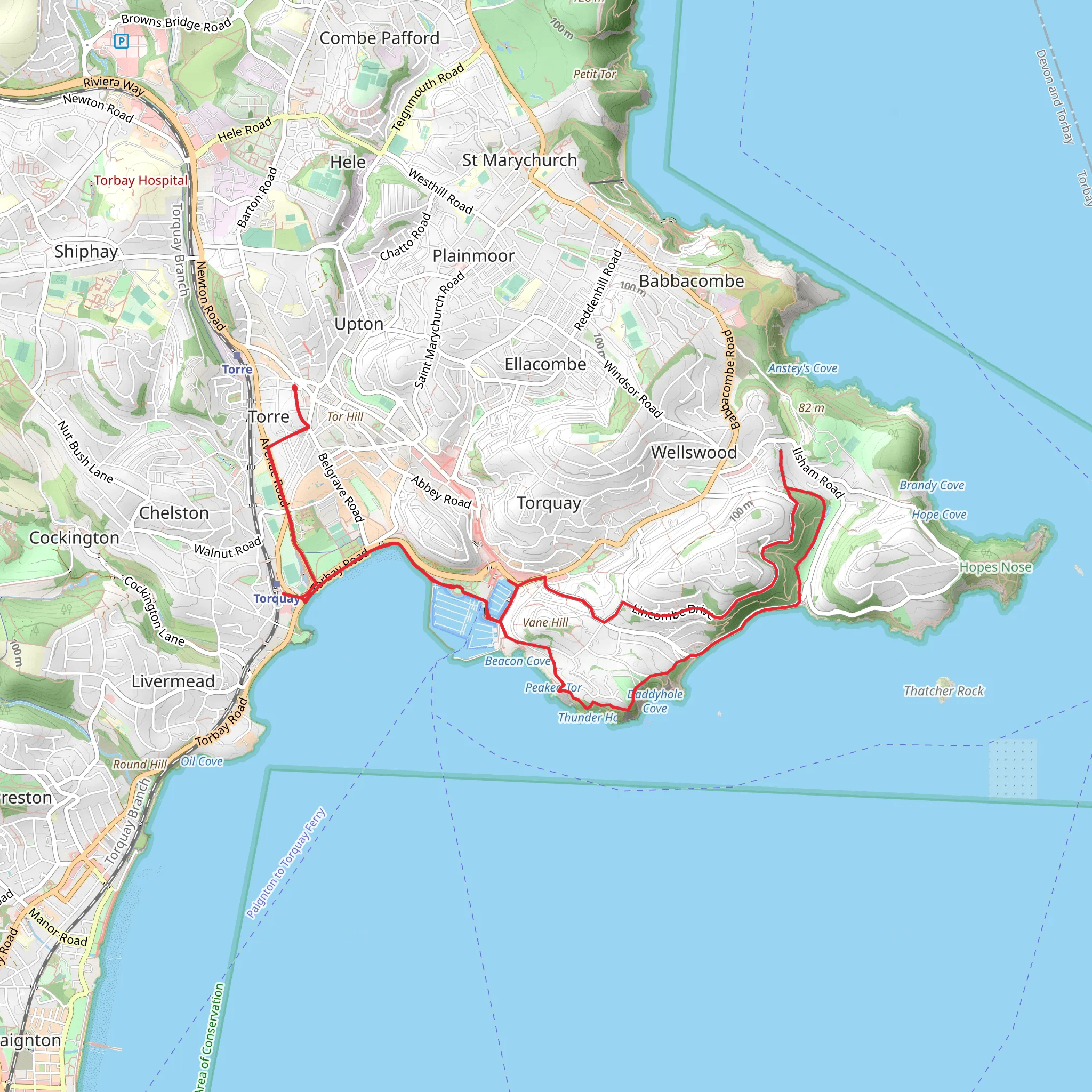 Bay Tor Park Hotel - Hidden Torquay Way mobile static map