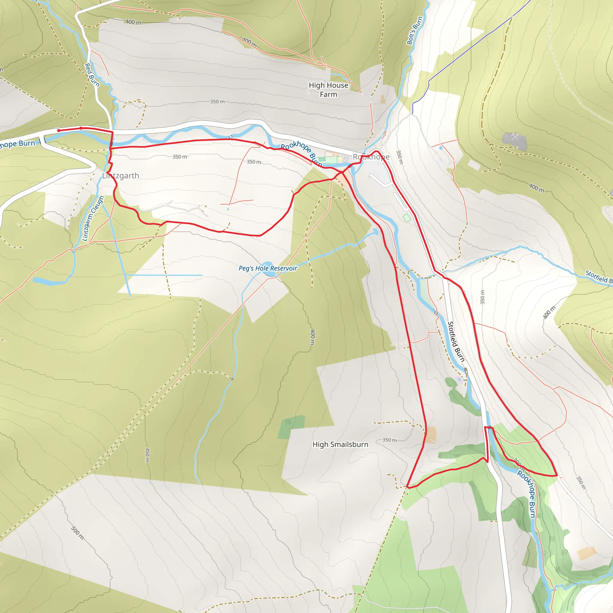 Rookhope Village Walk mobile static map
