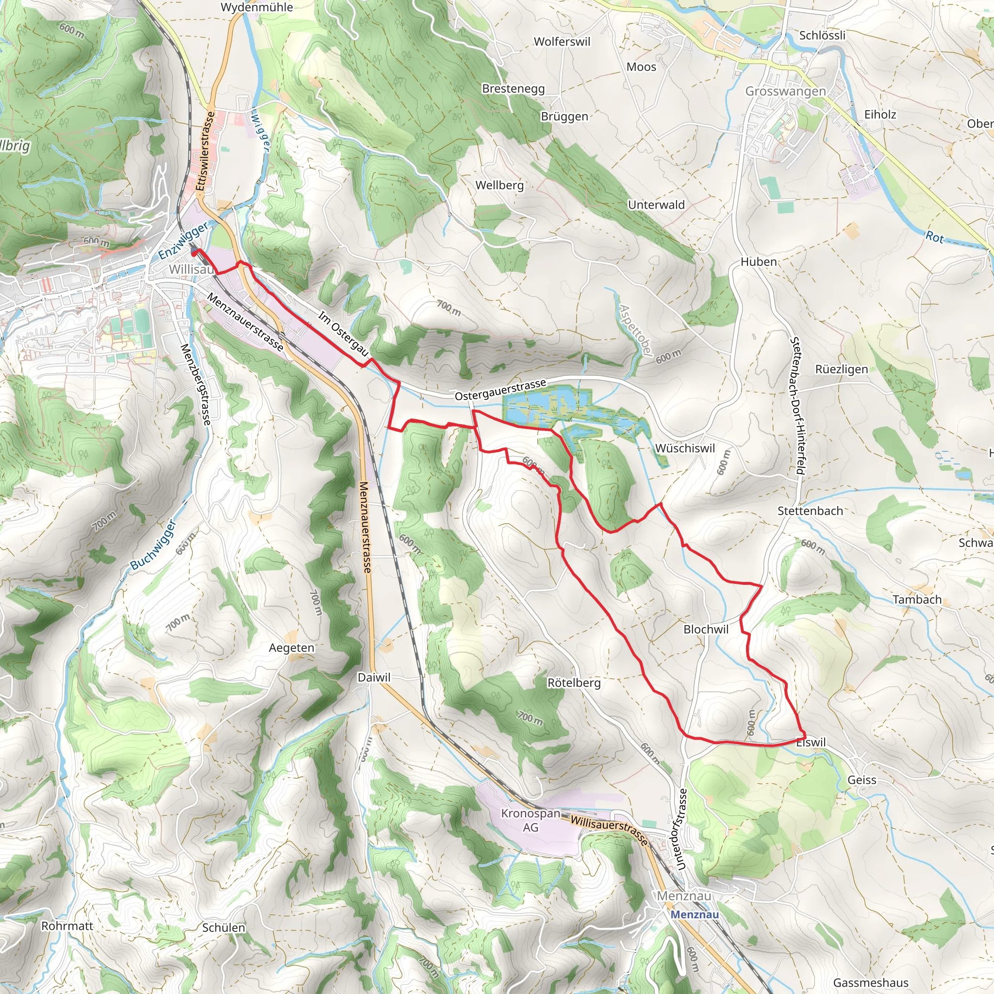 Rundwanderung Willisau – Ostergau - Geiss mobile static map