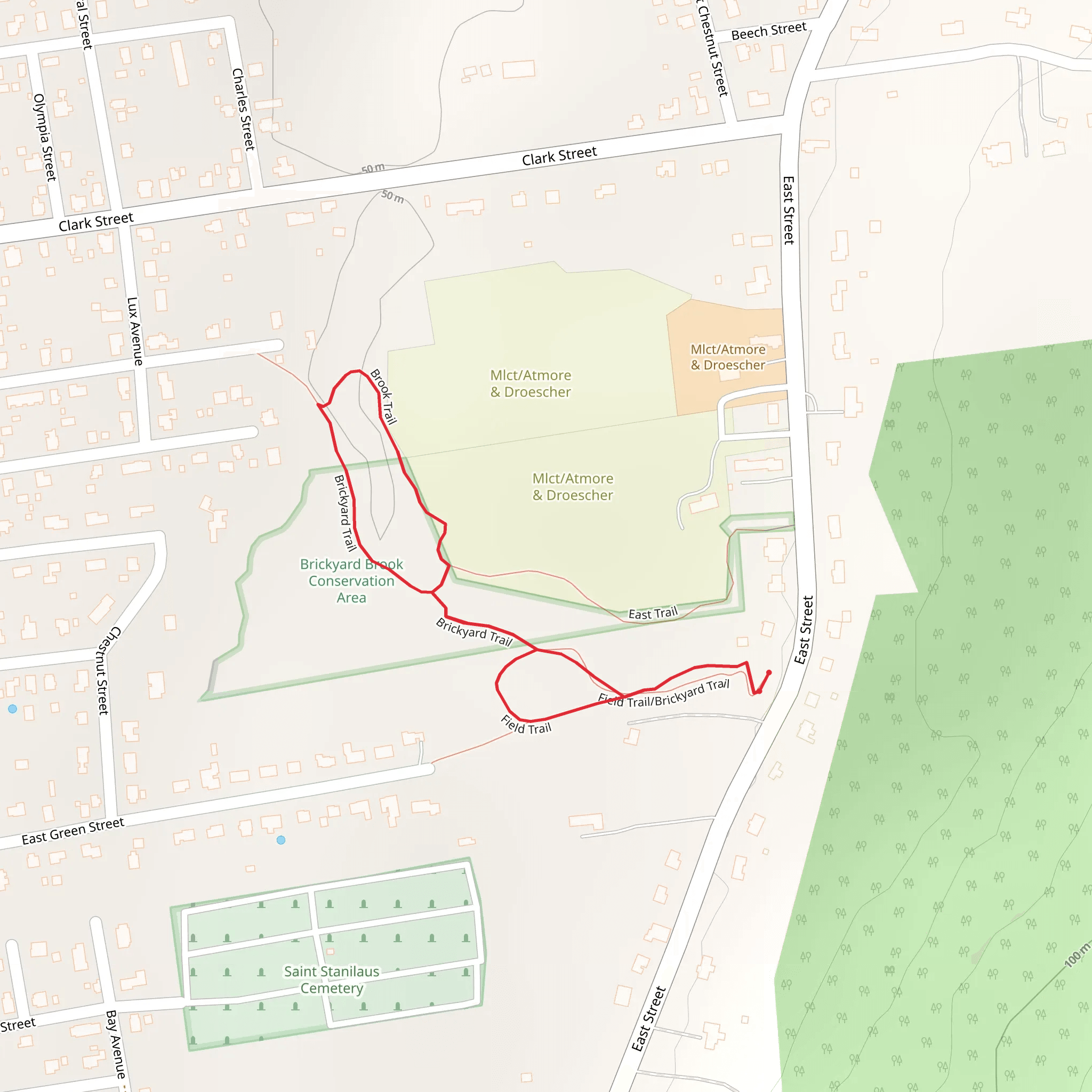 Brickyard and East Loop Trail mobile static map