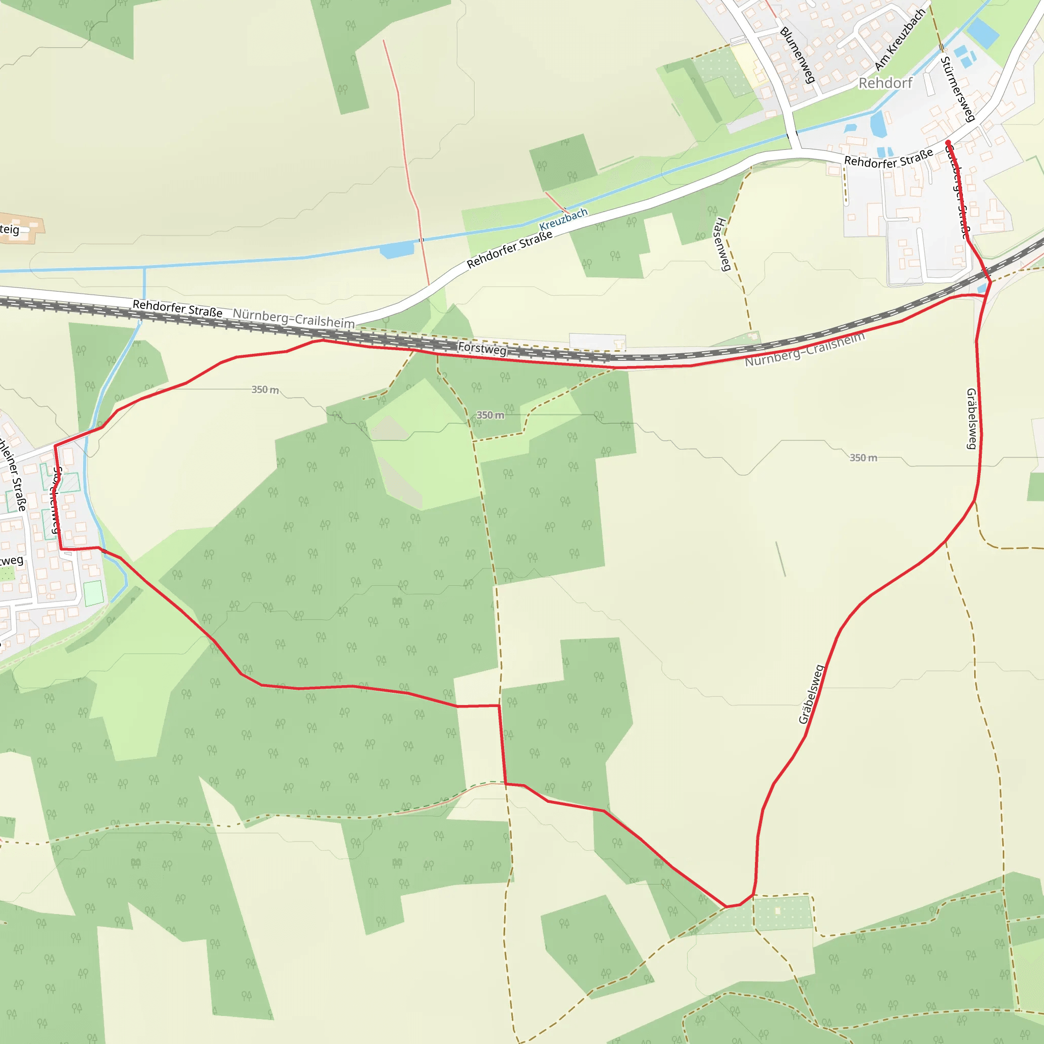 Rundweg um Anwanden and Rundweg um Oberasbach Loop mobile static map