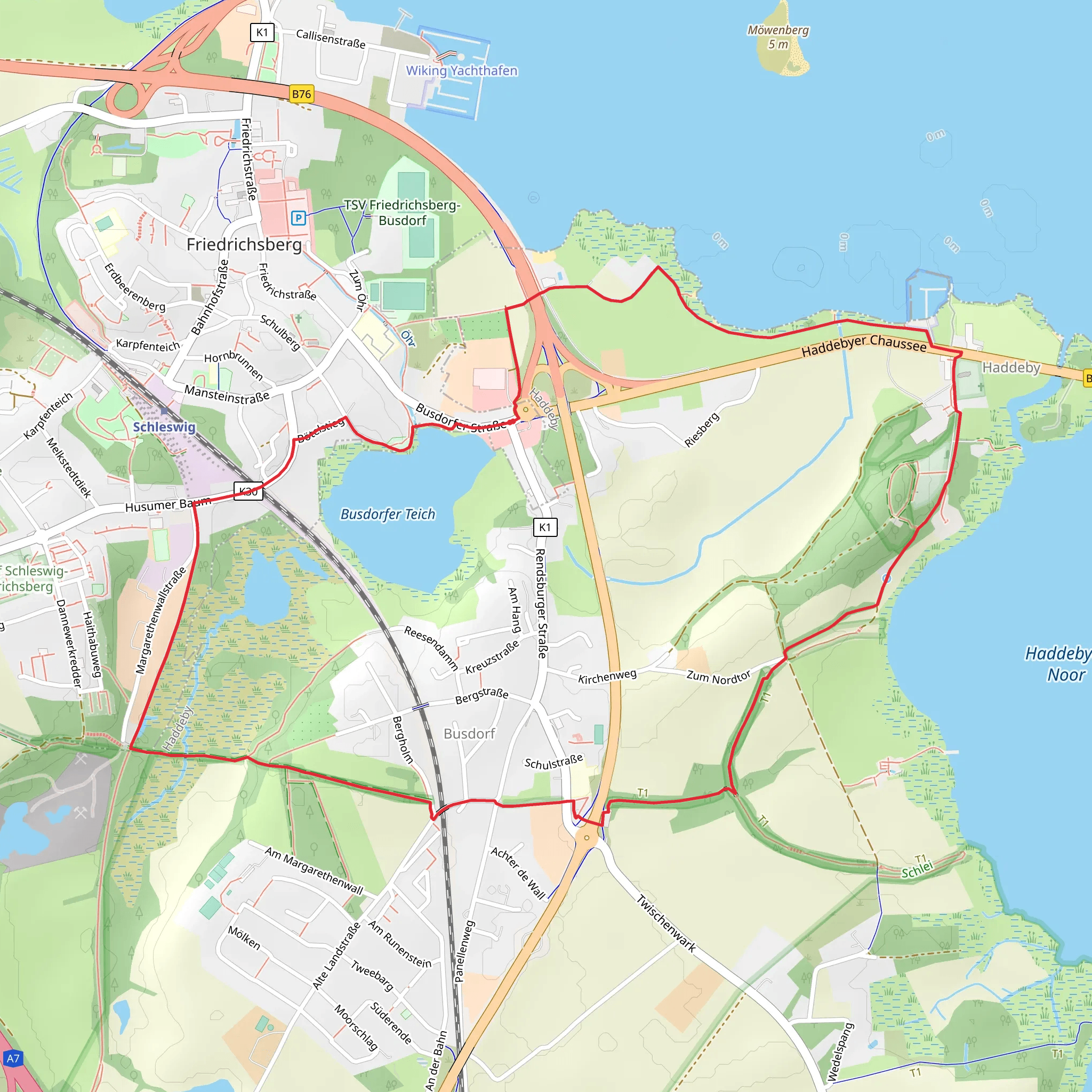 Busdorfer Teich via Wikingerland mobile static map