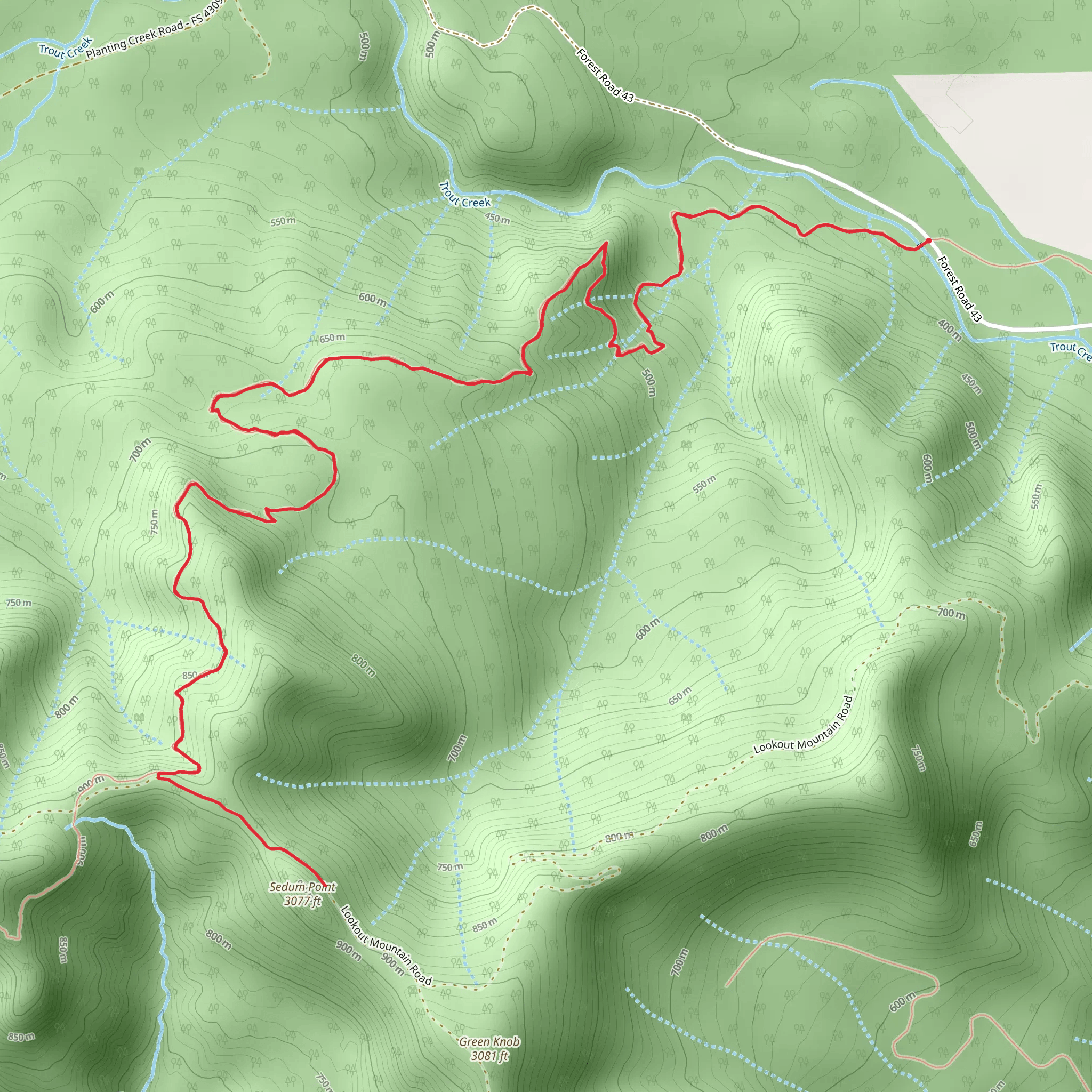 Sedum Point via Pacific Crest Trail mobile static map