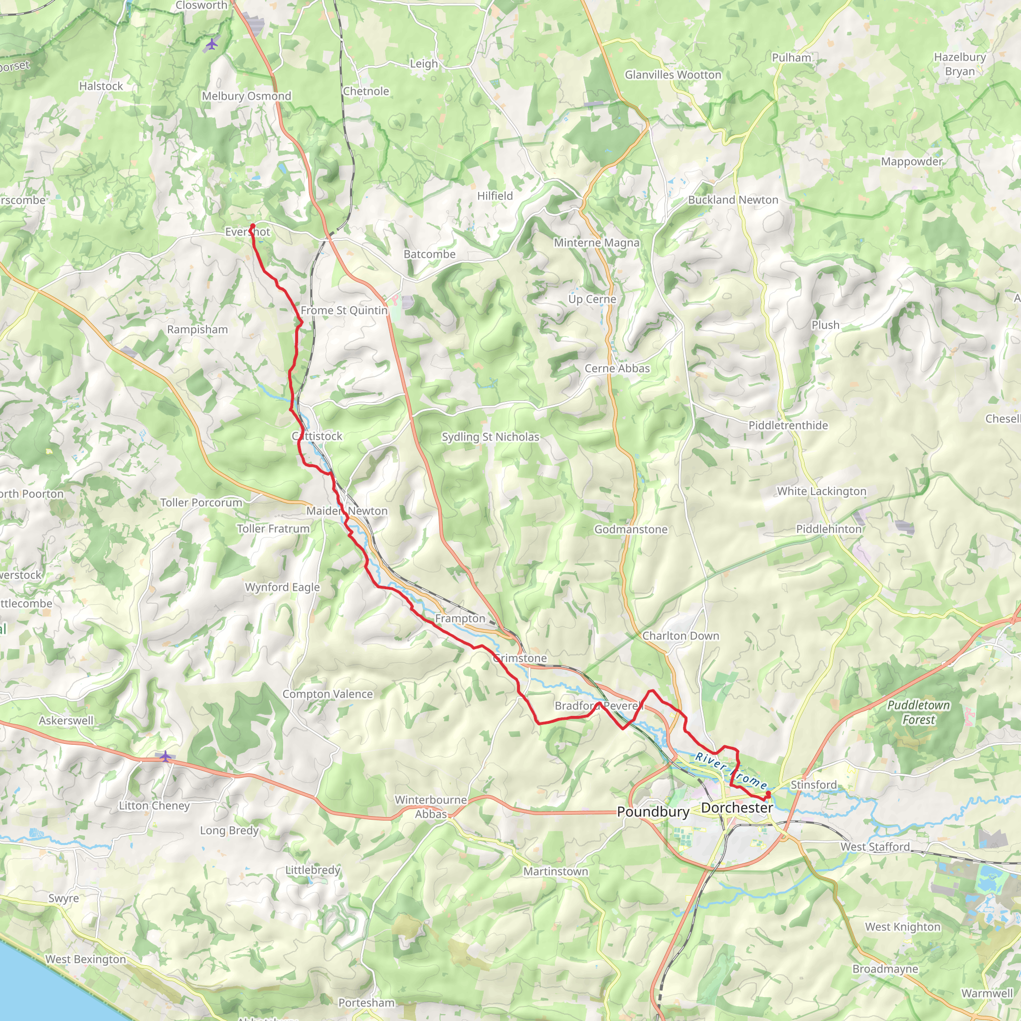 Frome Valley Trail mobile static map