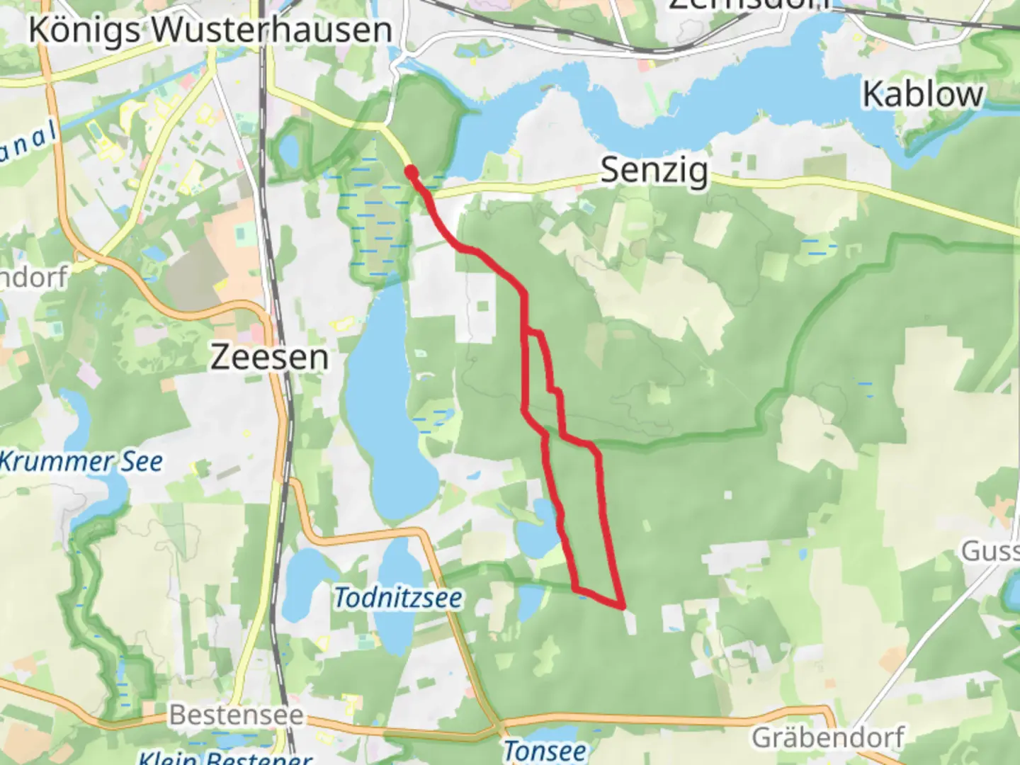 An image depicting the trail Großer Tonteich and its surrounding area.