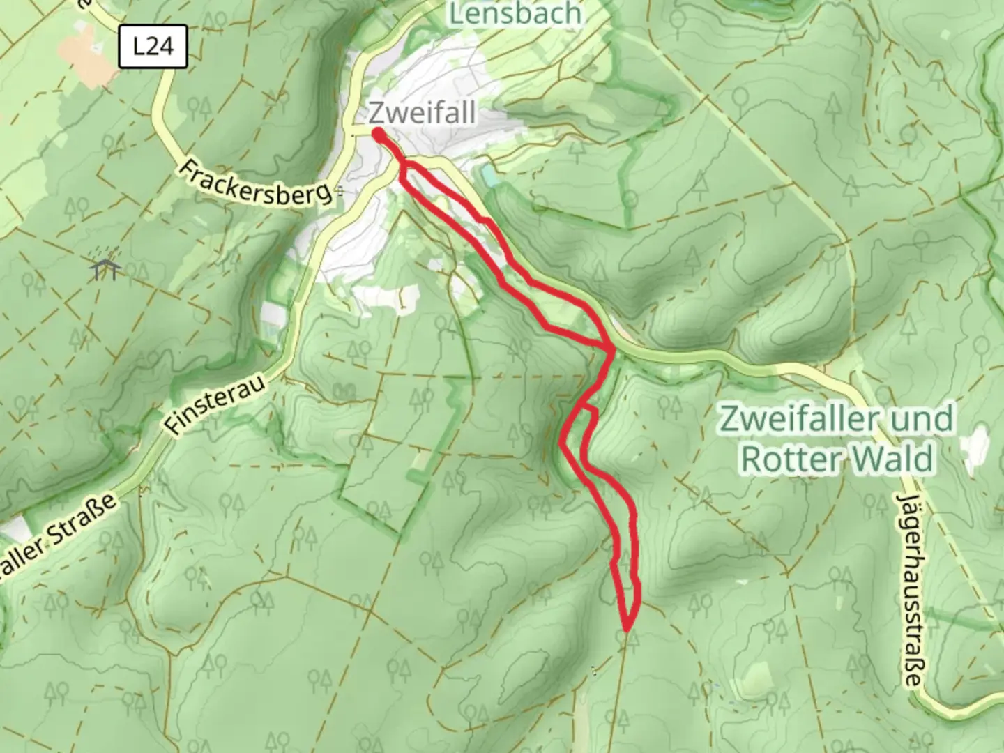 An image depicting the trail Hasselbach Streamside Loop from Zweifall and its surrounding area.