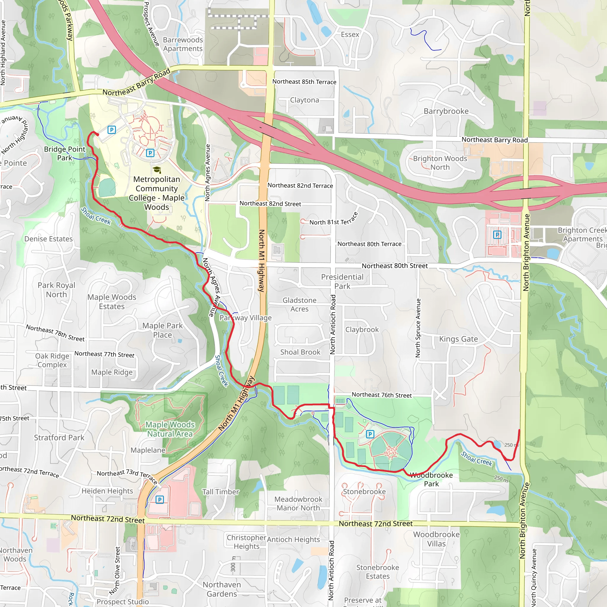 Shoal Creek Trail mobile static map