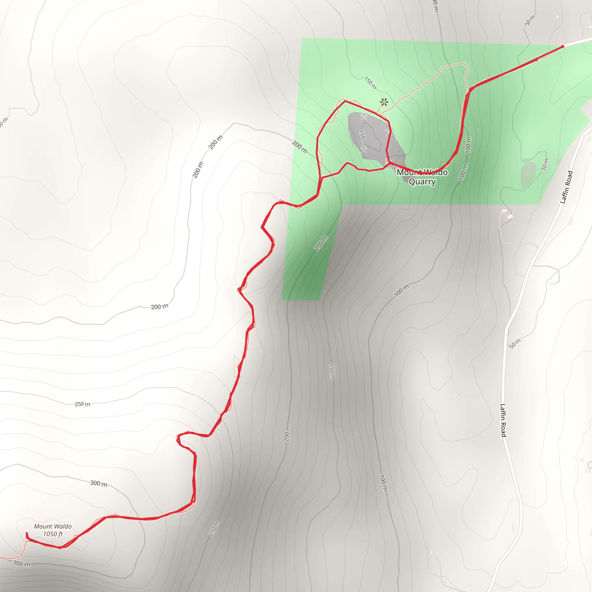 Mount Waldo Out and Back mobile static map