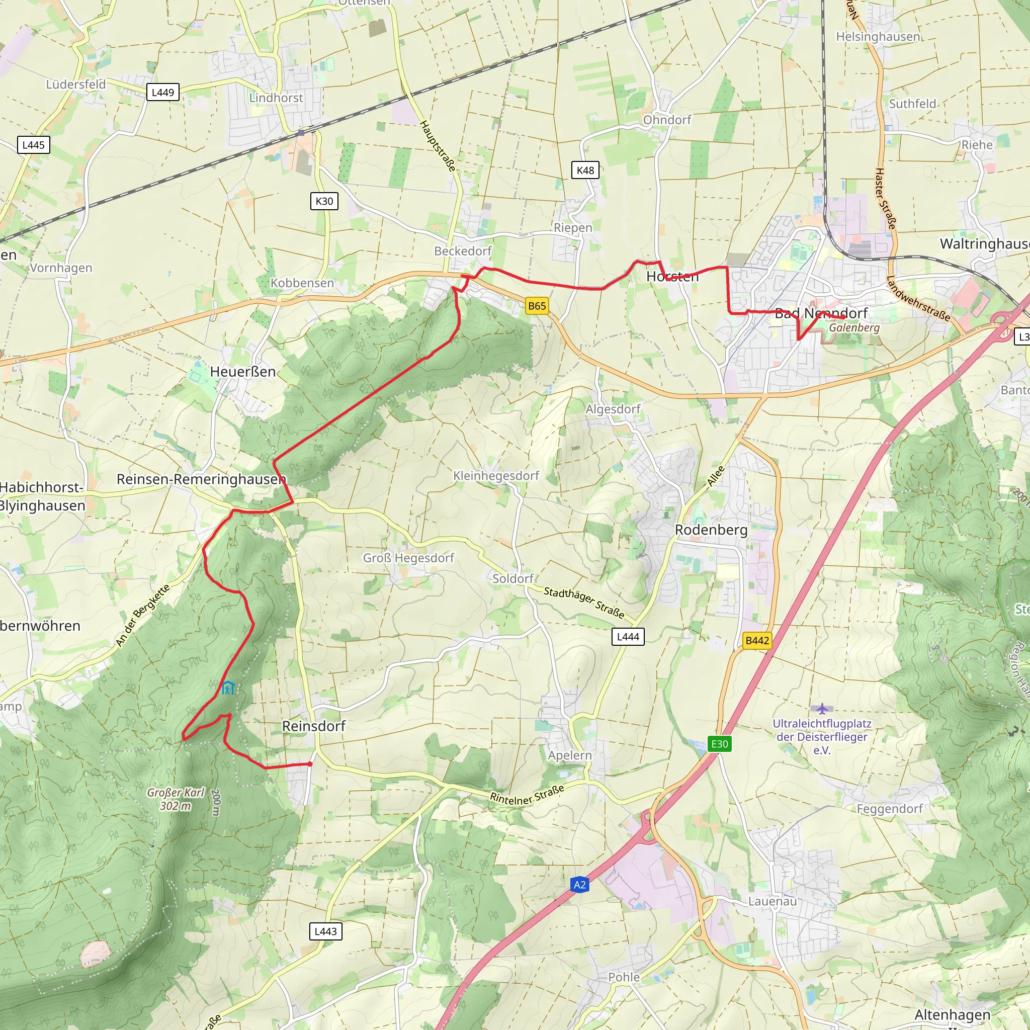 Reinsdorf to Bad Nenndorf Walk mobile static map