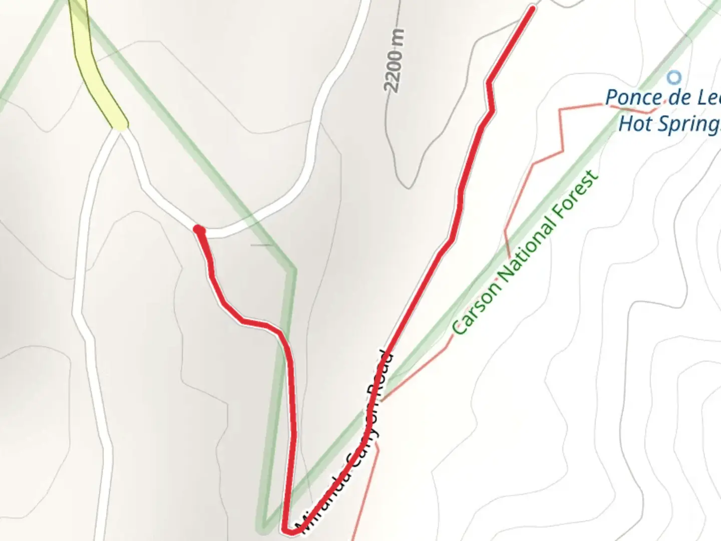 An image depicting the trail Miranda Canyon Road and its surrounding area.
