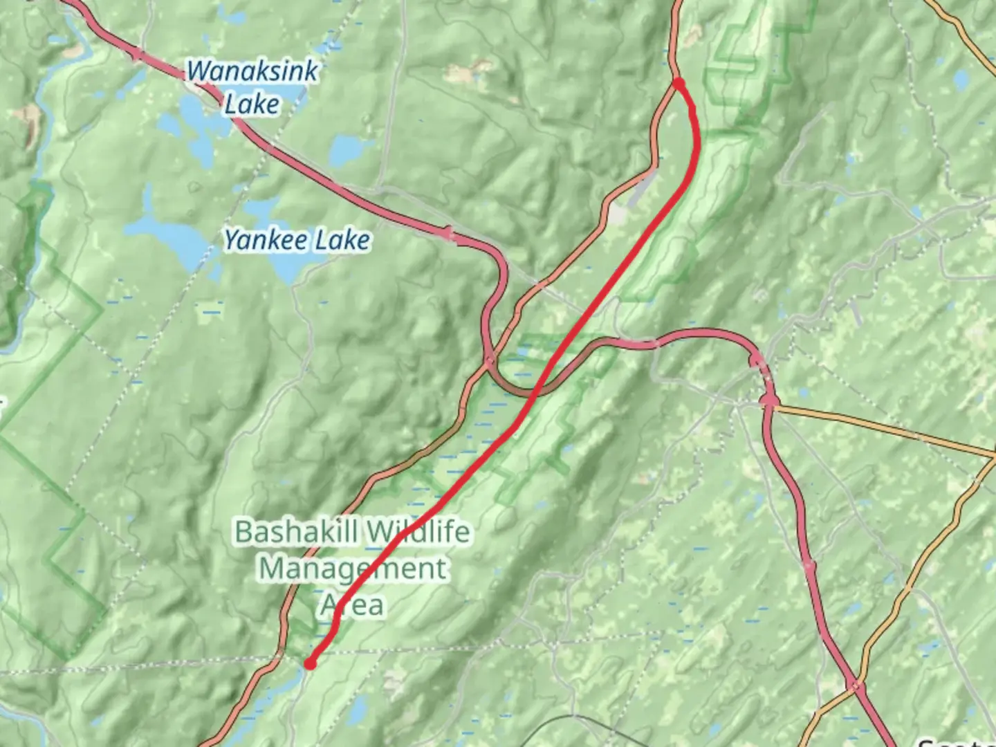 An image depicting the trail Basha Kill Rail Trail and its surrounding area.
