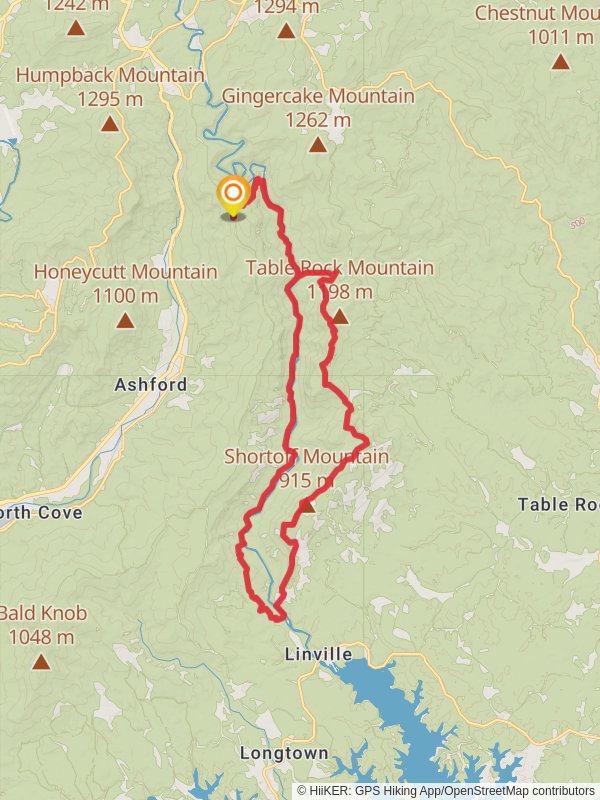 Linville Gorge Loop mobile static map