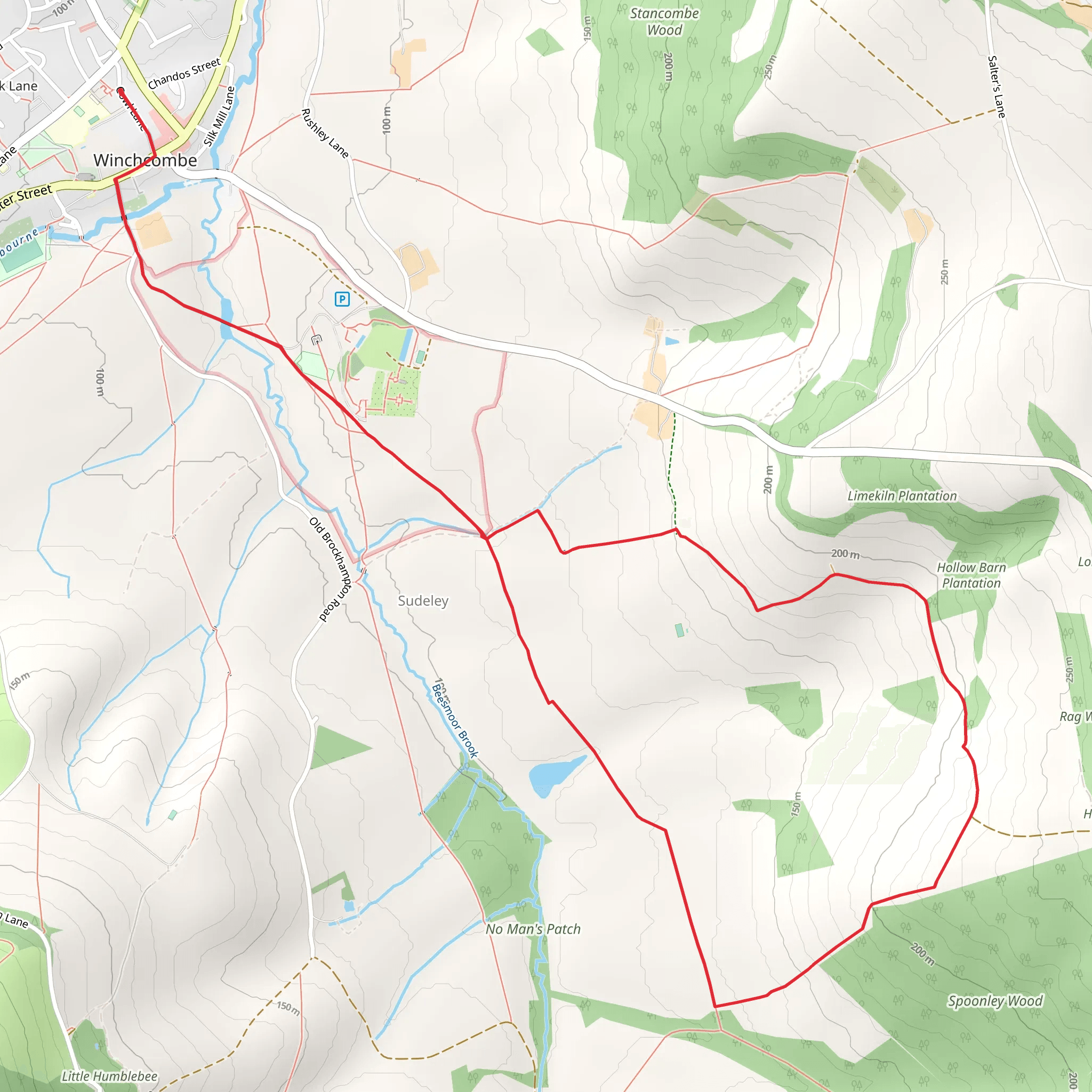 Winchcombe and the Sudeley Valley mobile static map
