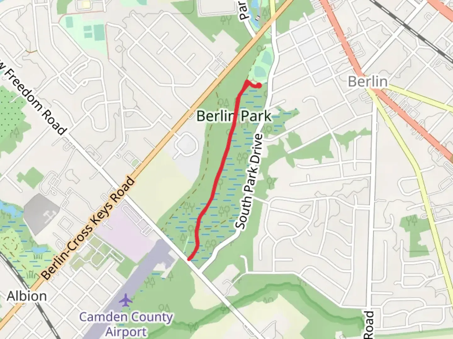 An image depicting the trail Berlin Park Walk and its surrounding area.