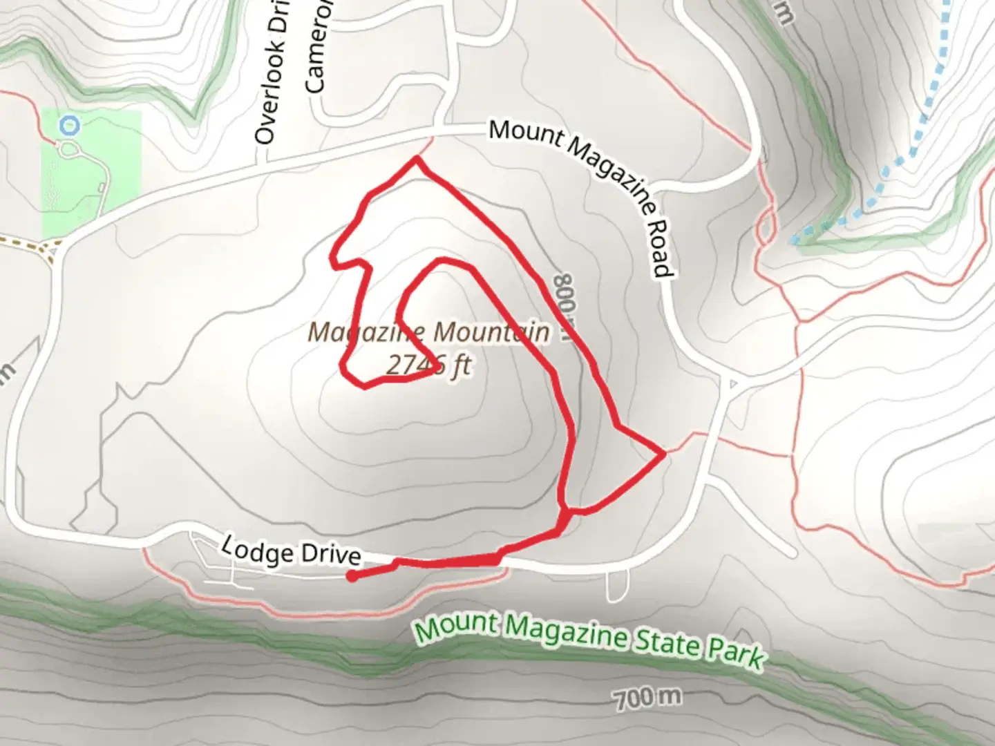 An image depicting the trail Magazine Mountain via Signal Hill Trail and its surrounding area.
