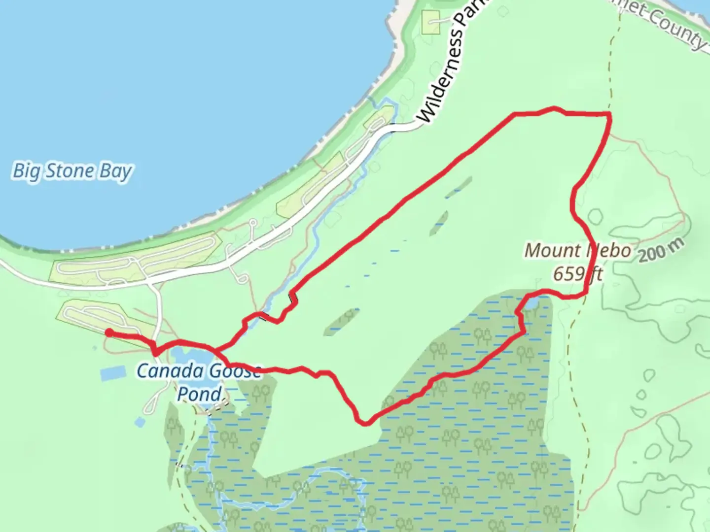 An image depicting the trail Mount Nebo - Red Pine - Wiikehns Loop Trail and its surrounding area.